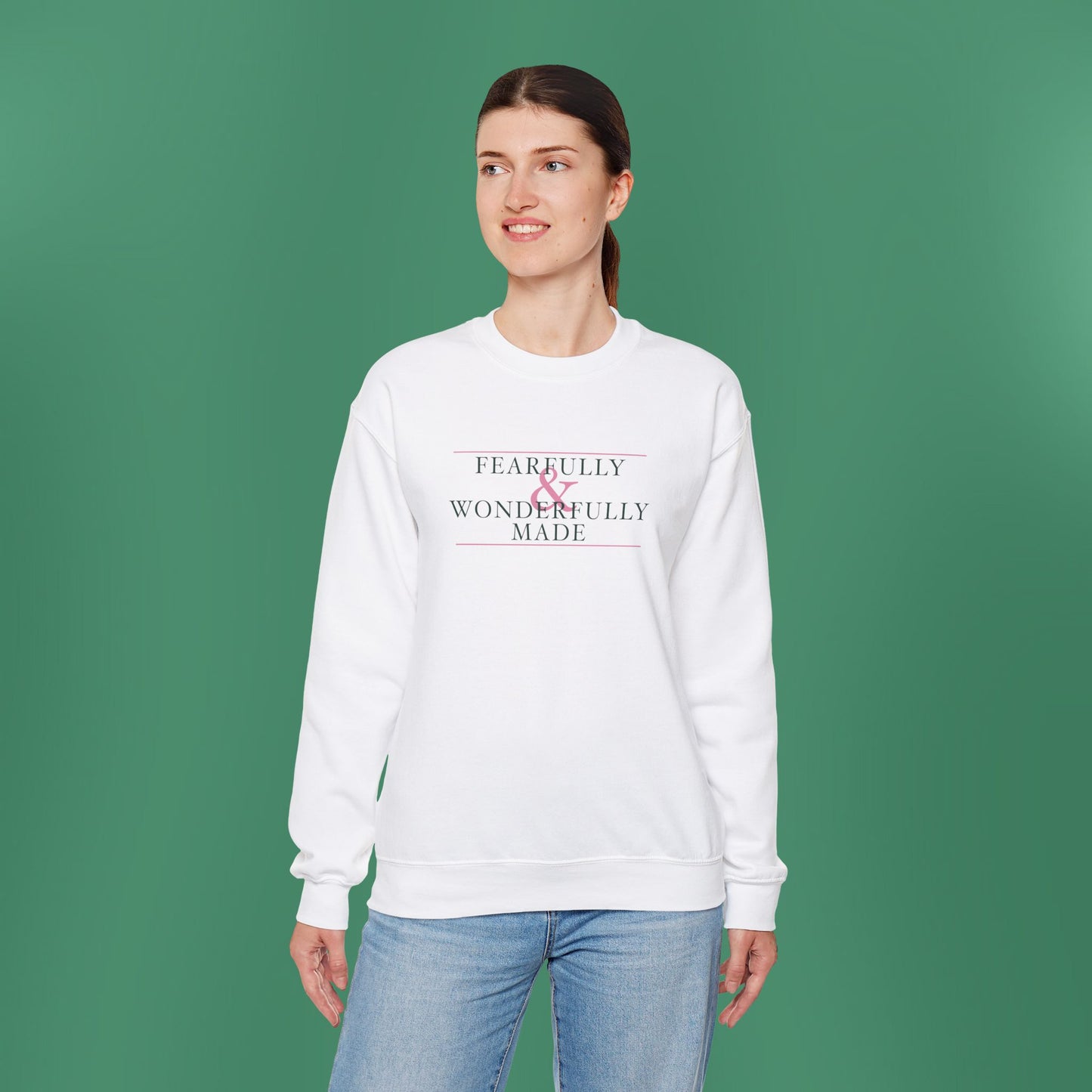 Fearfully and Wonderfully Made - Green Women's Crewneck Sweatshirt
