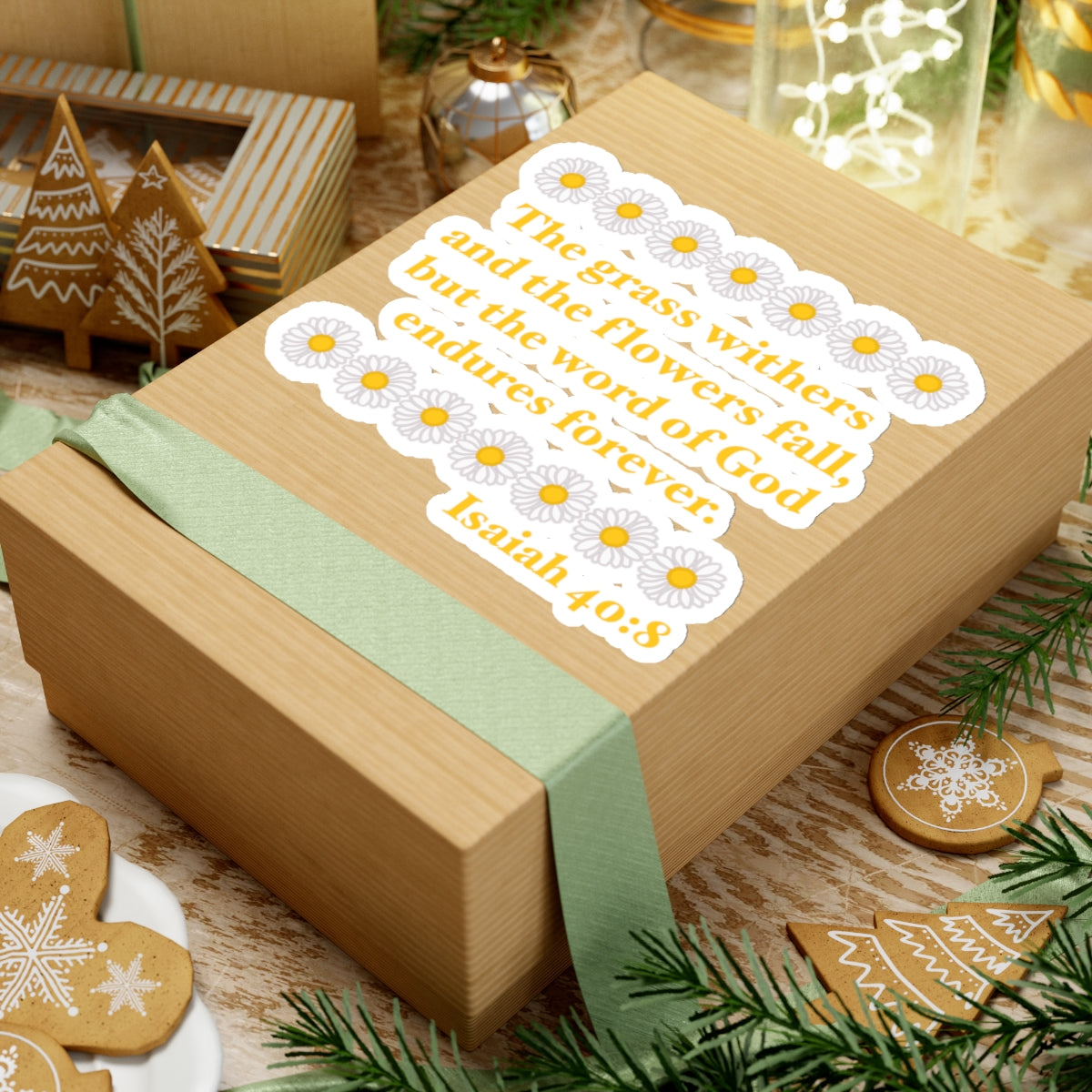 Isaiah 40:8 - Classic Daisy Kiss-Cut Sticker