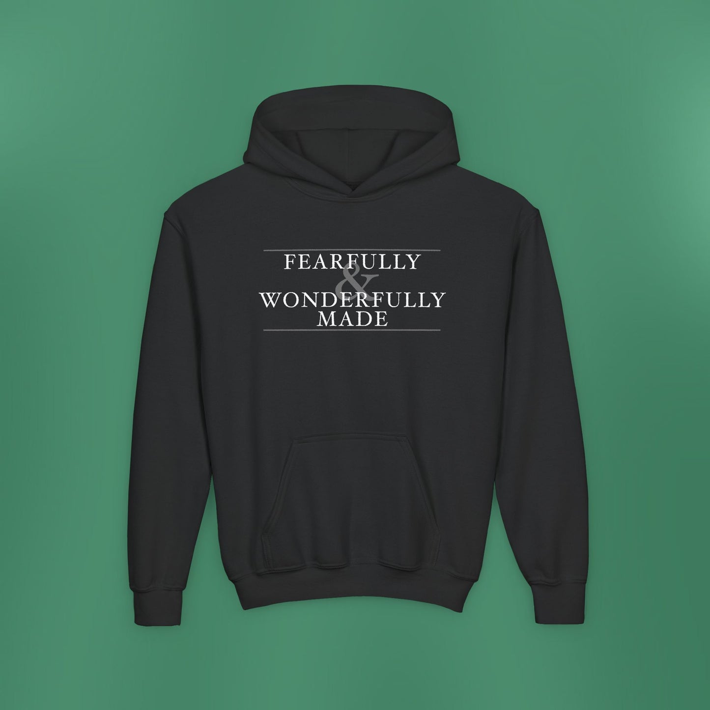 Fearfully and Wonderfully Made - Dark Grayscale Children's Hooded Sweatshirt
