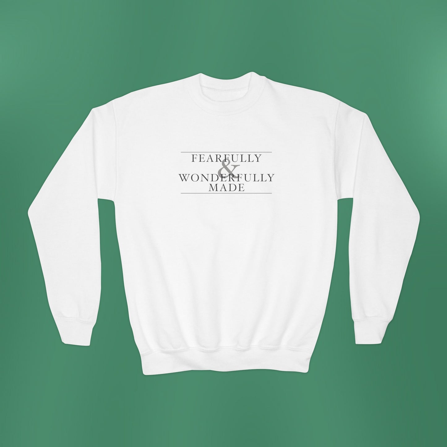 Fearfully and Wonderfully Made - Light Grayscale Children's Crewneck Sweatshirt
