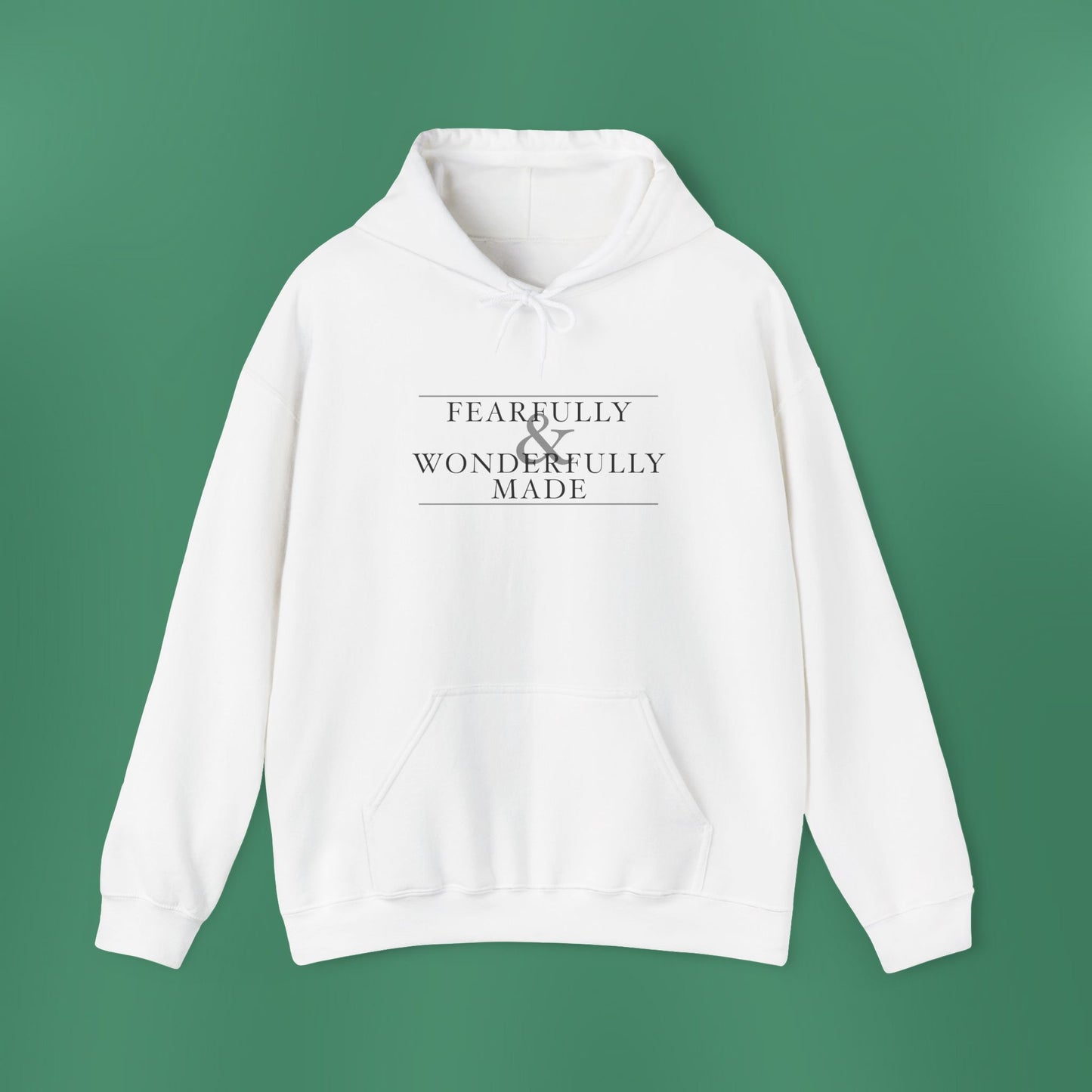 Fearfully and Wonderfully Made - Light Grayscale Hooded Sweatshirt