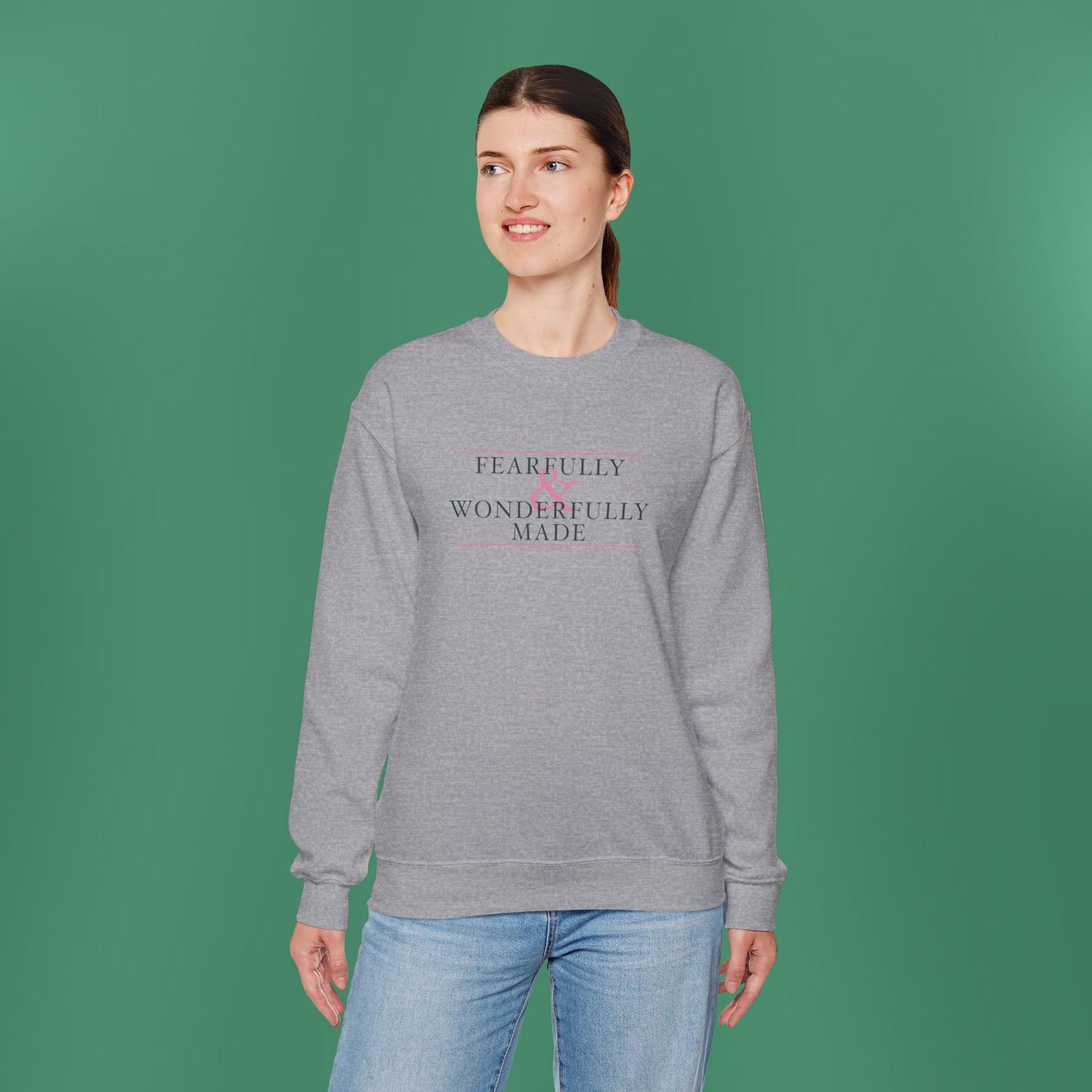 Fearfully and Wonderfully Made - Green Women's Crewneck Sweatshirt