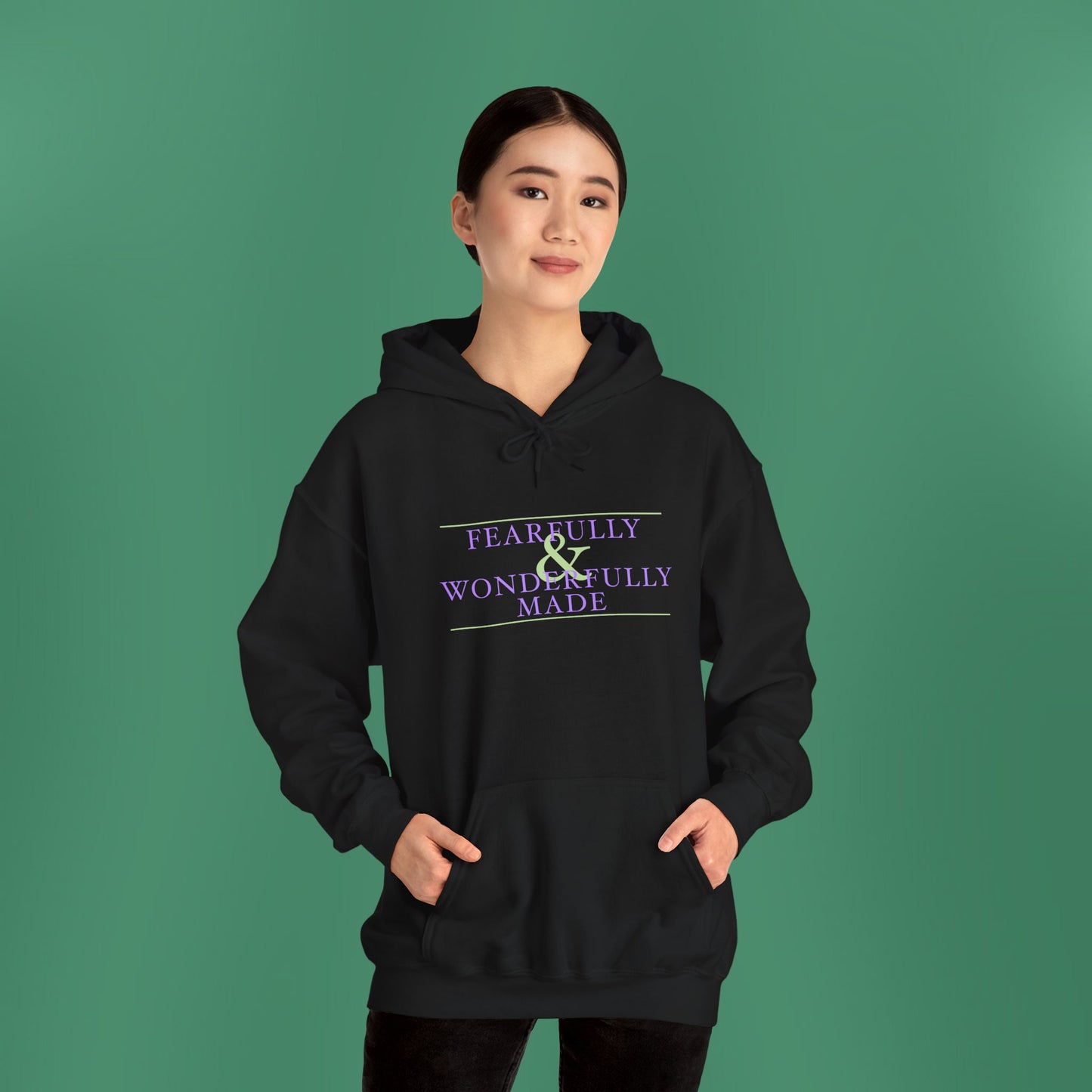 Fearfully and Wonderfully Made - Purple Women's Hooded Sweatshirt