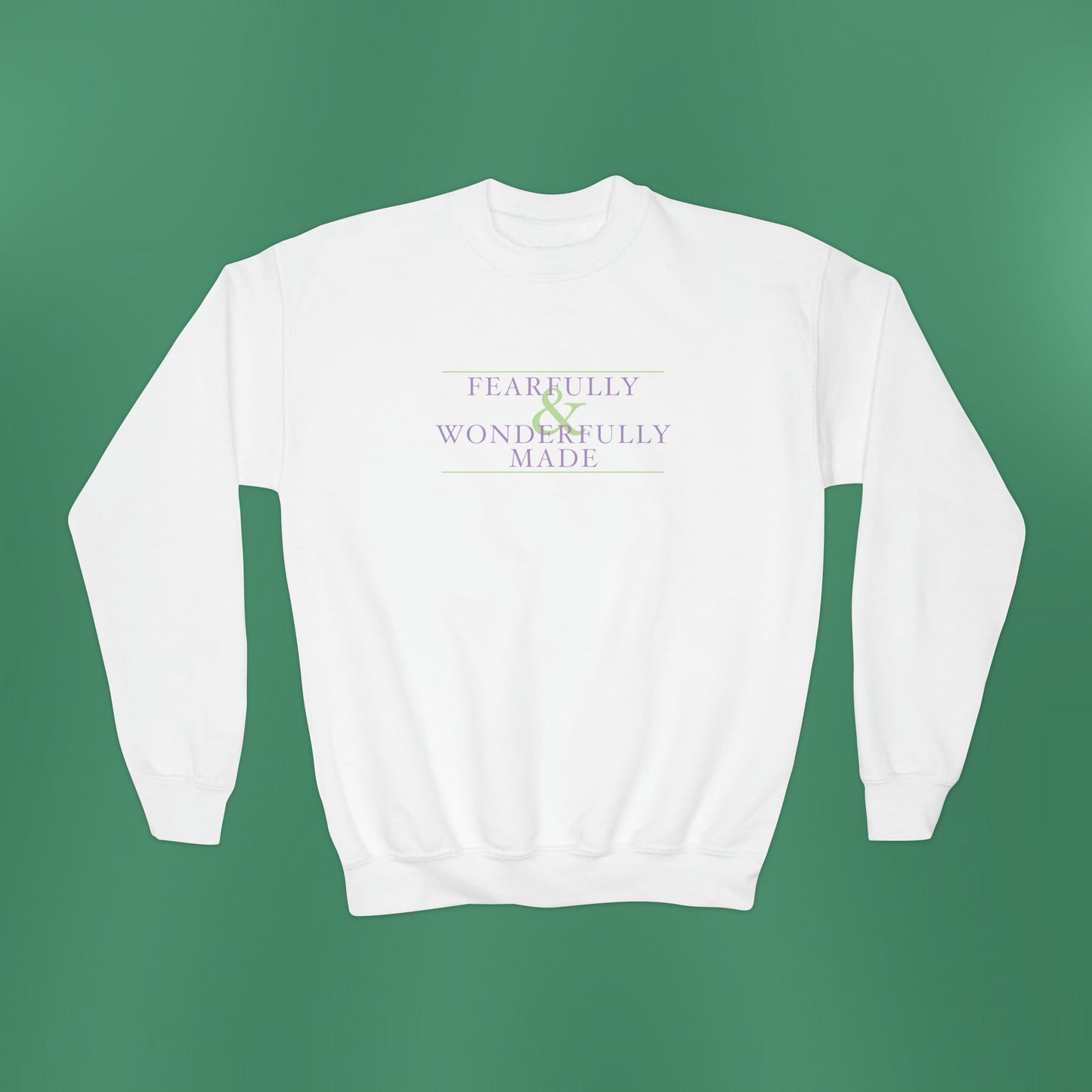 Fearfully and Wonderfully Made - Purple Girl's Crewneck Sweatshirt