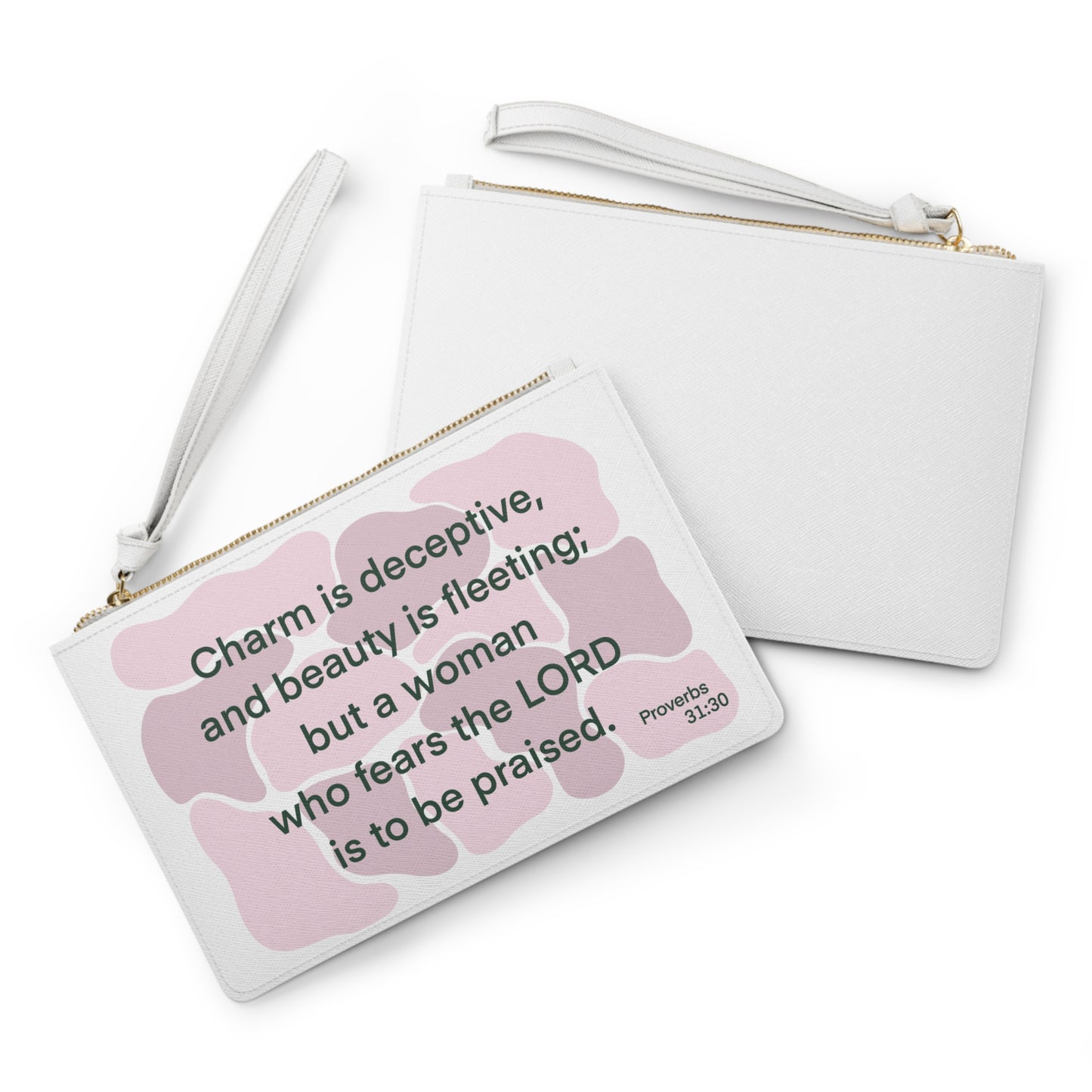 Proverbs 31:30 - Pink Clutch Bag