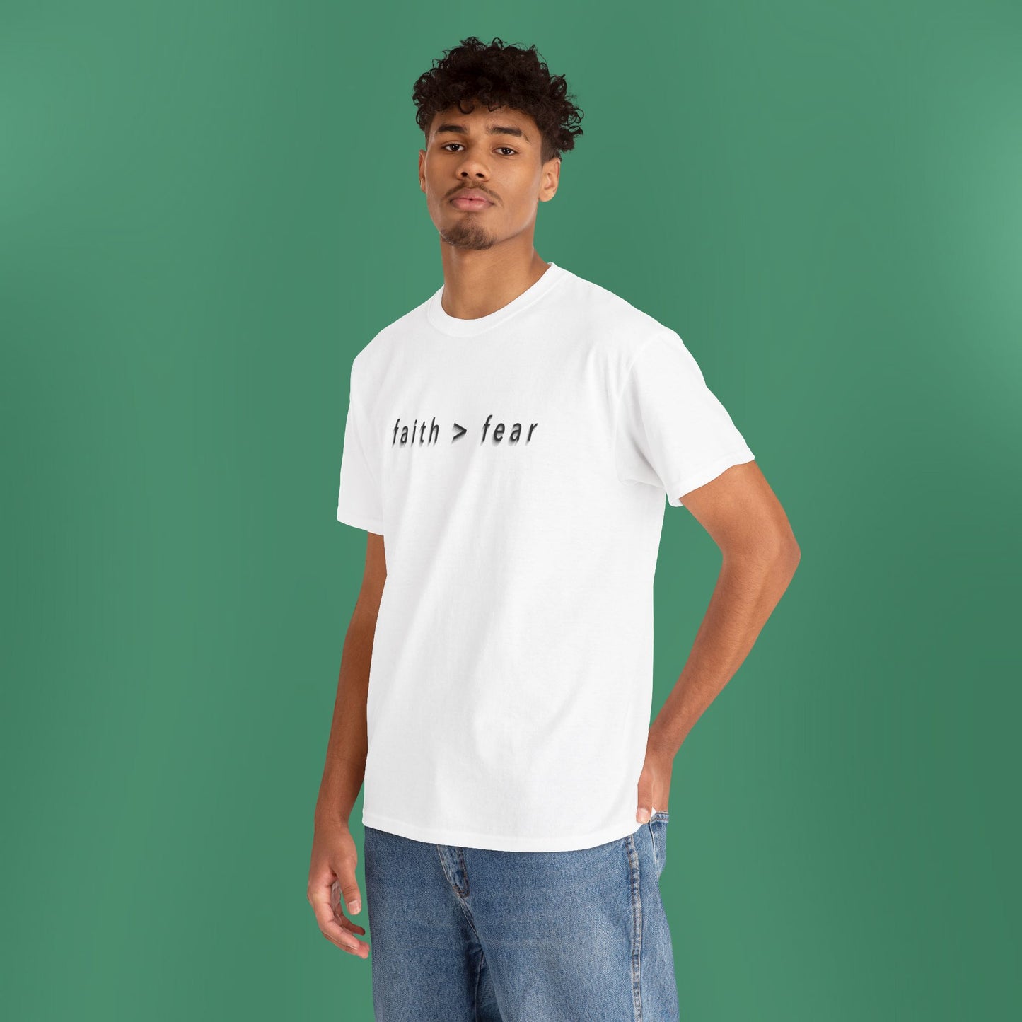Faith > Fear White T-Shirt