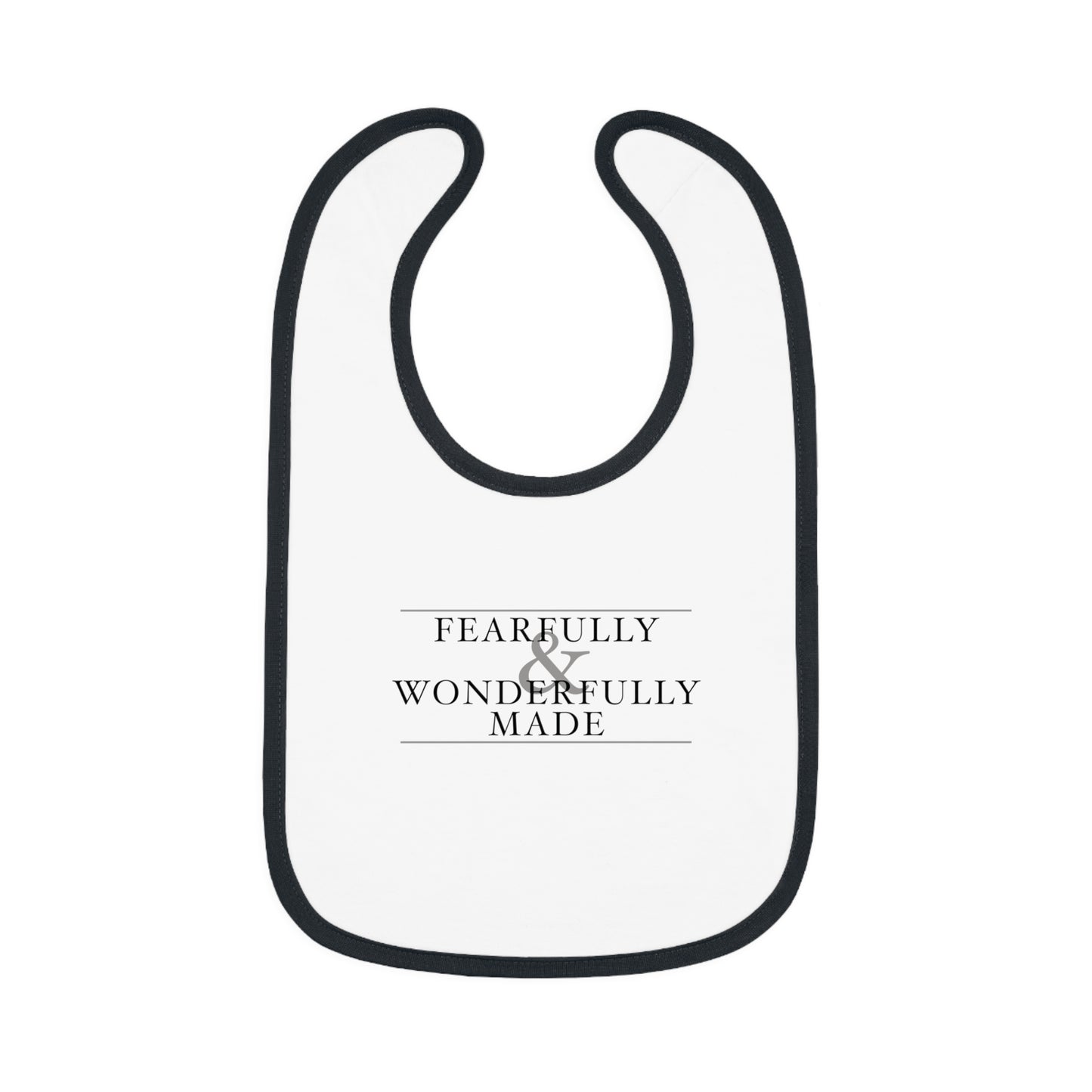 Fearfully and Wonderfully Made - Light Grayscale Baby Bib