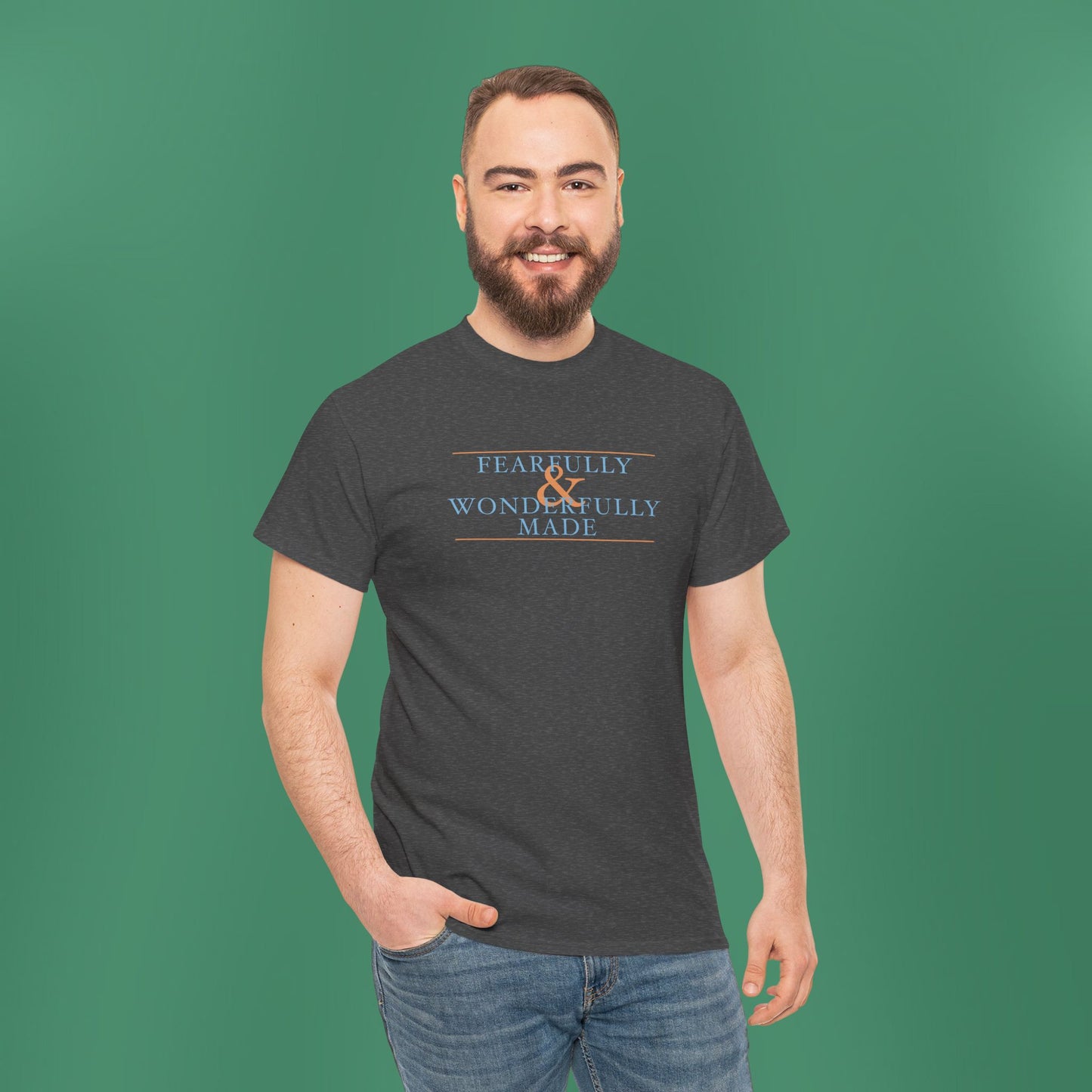 Fearfully and Wonderfully Made - Blue Cotton T-Shirt