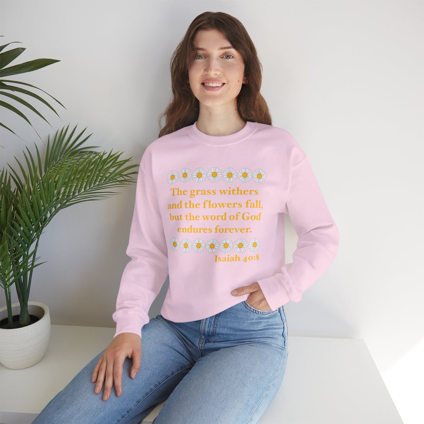 Isaiah 40:8 - Classic Daisy Women's Crewneck Sweatshirt