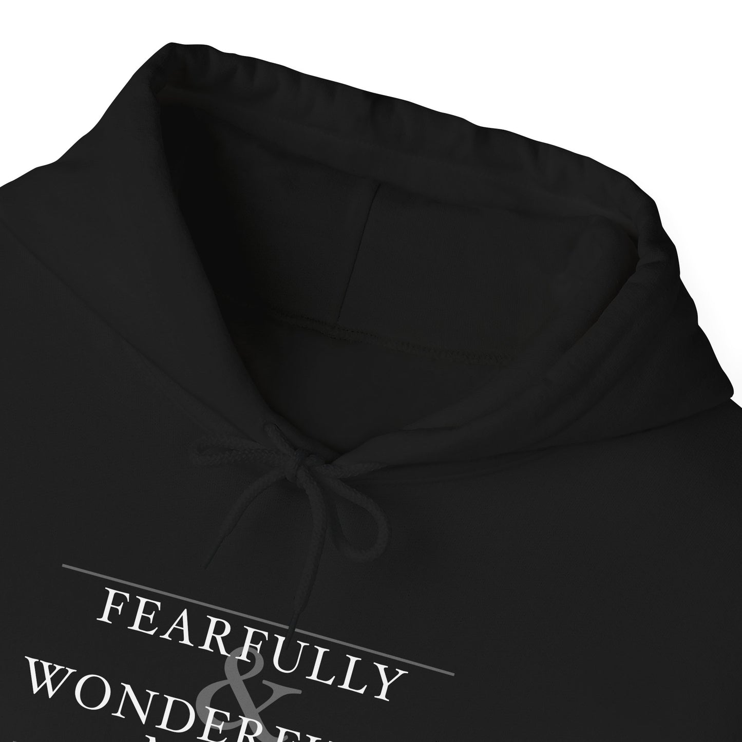Fearfully and Wonderfully Made - Dark Grayscale Hooded Sweatshirt