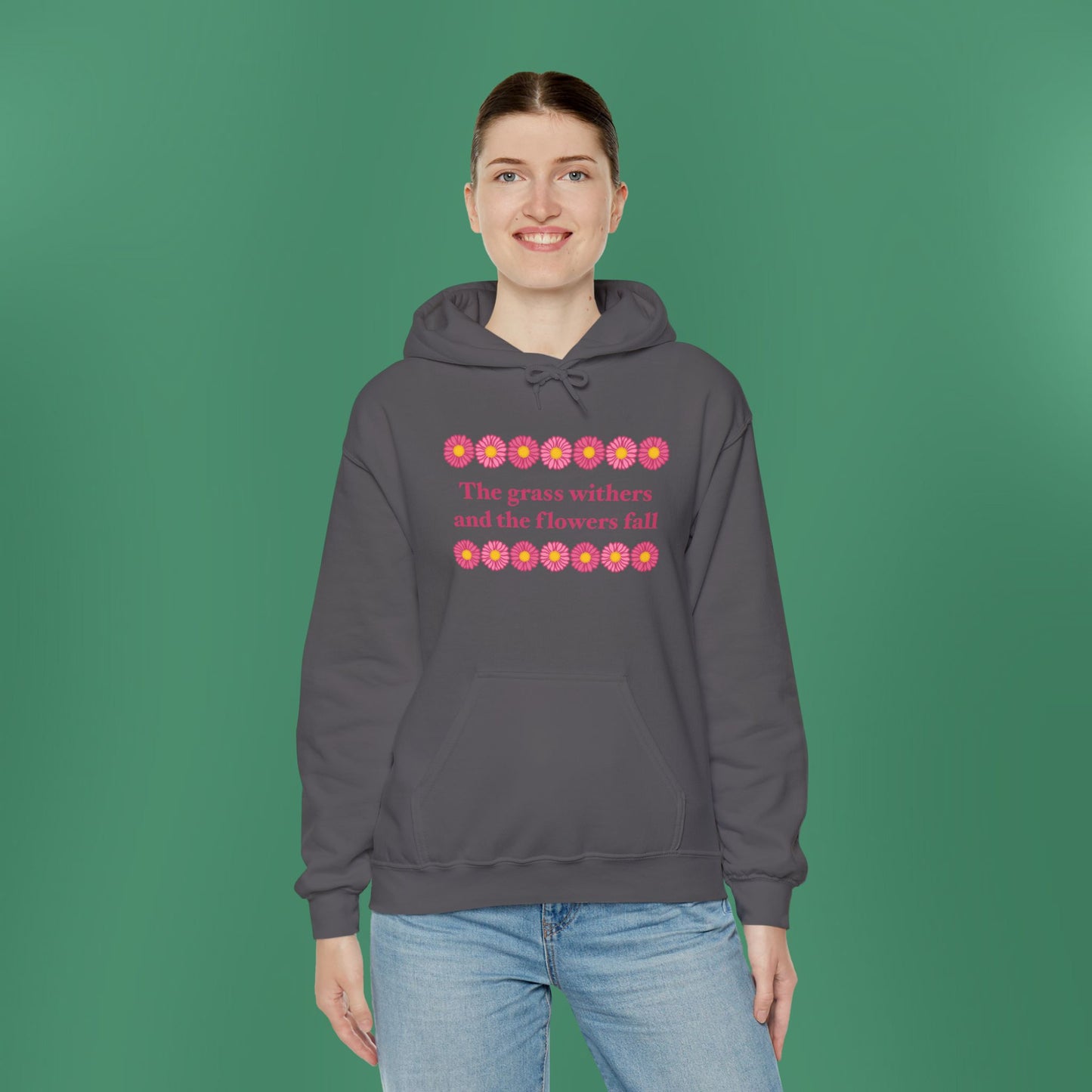 Isaiah 40:8 - Pink Daisy Hooded Sweatshirt