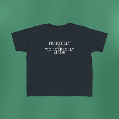 Fearfully and Wonderfully Made - Dark Grayscale Toddler T-Shirt
