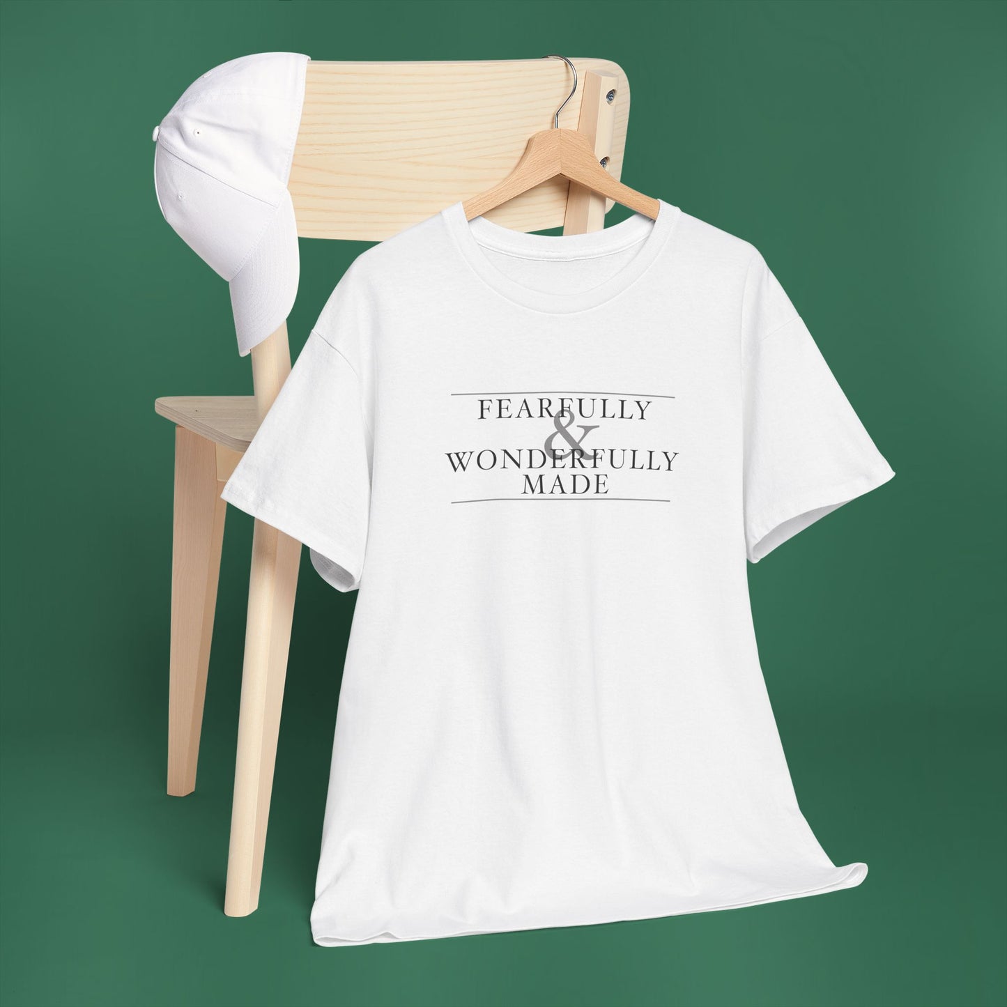 Fearfully and Wonderfully Made - Light Grayscale Cotton T-Shirt