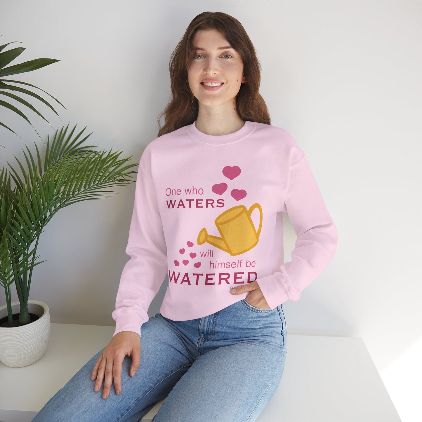 Psalm 11:25 - Pink Crewneck Sweatshirt (Front Only)