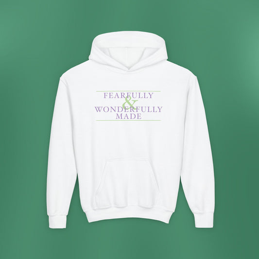 Fearfully and Wonderfully Made - Purple Girl's Hooded Sweatshirt