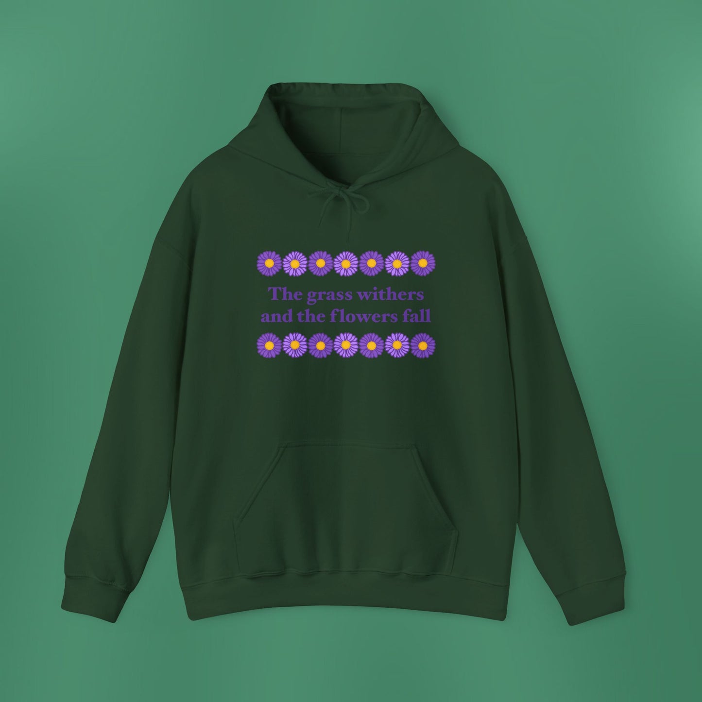 Isaiah 40:8 - Purple Daisy Hooded Sweatshirt