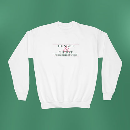 Hunger and Thirst - Green Girl's Crewneck Sweatshirt