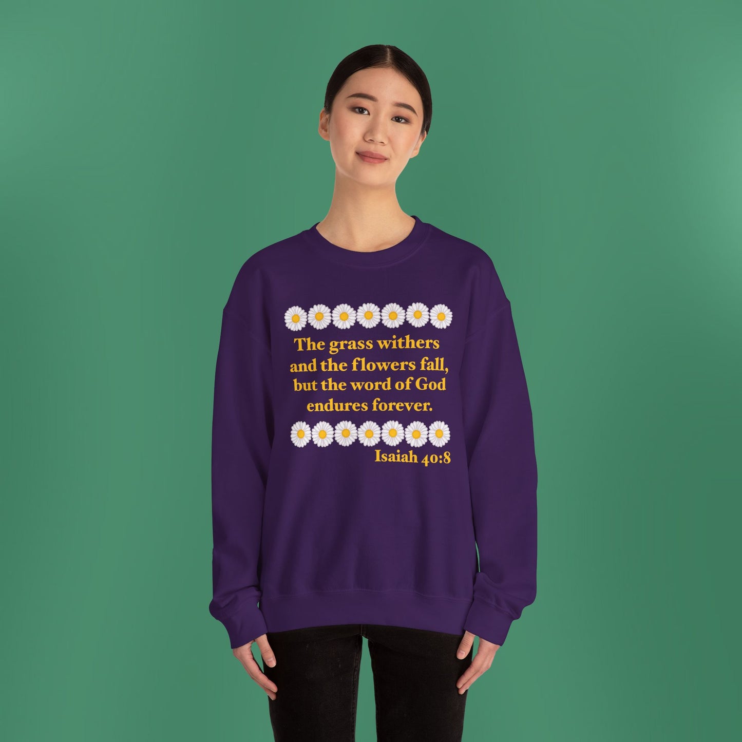 Isaiah 40:8 - Classic Daisy Women's Crewneck Sweatshirt