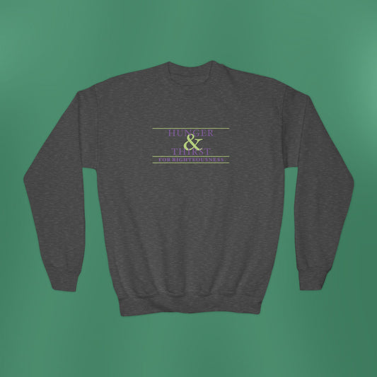Hunger and Thirst - Purple Girl's Crewneck Sweatshirt