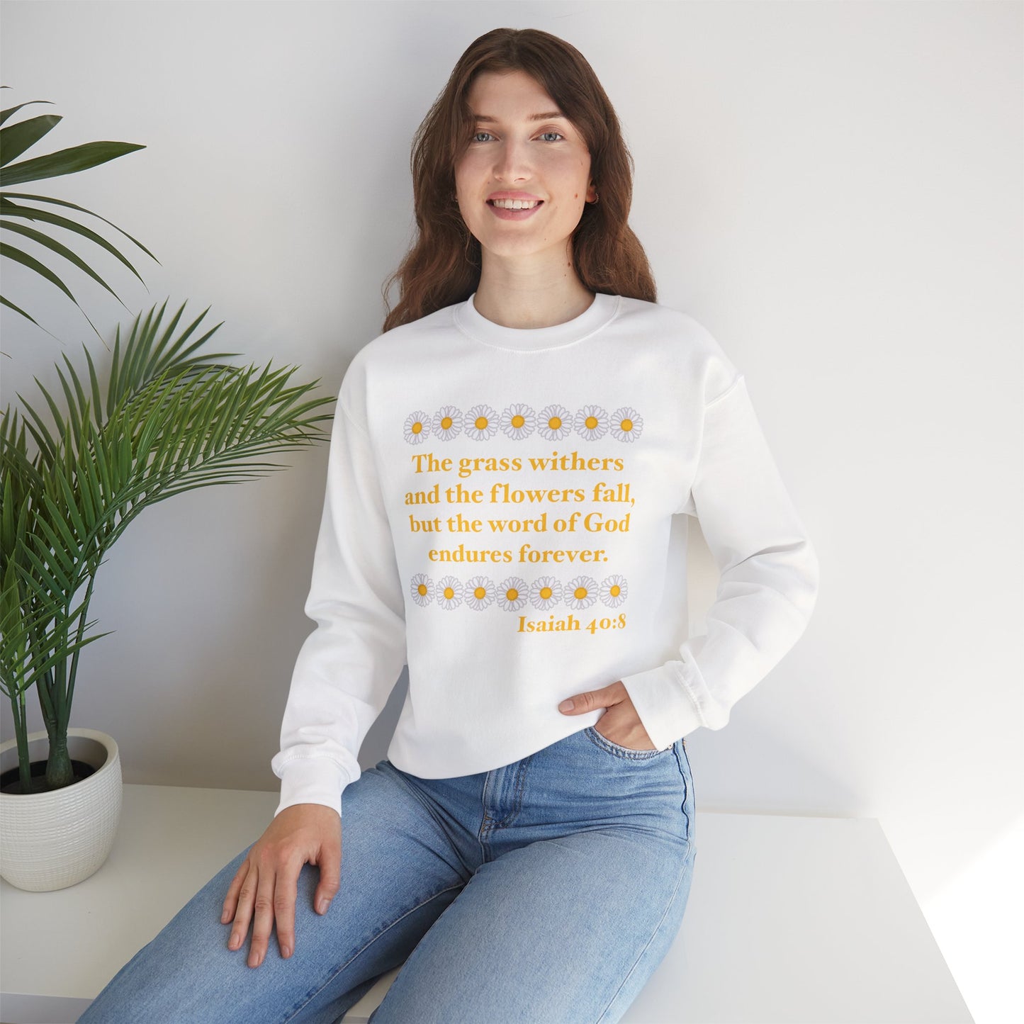 Isaiah 40:8 - Classic Daisy Women's Crewneck Sweatshirt