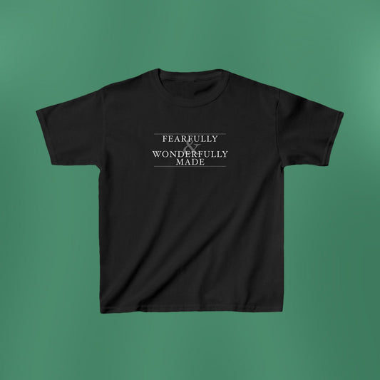 Fearfully and Wonderfully Made - Dark Grayscale Children's T-Shirt