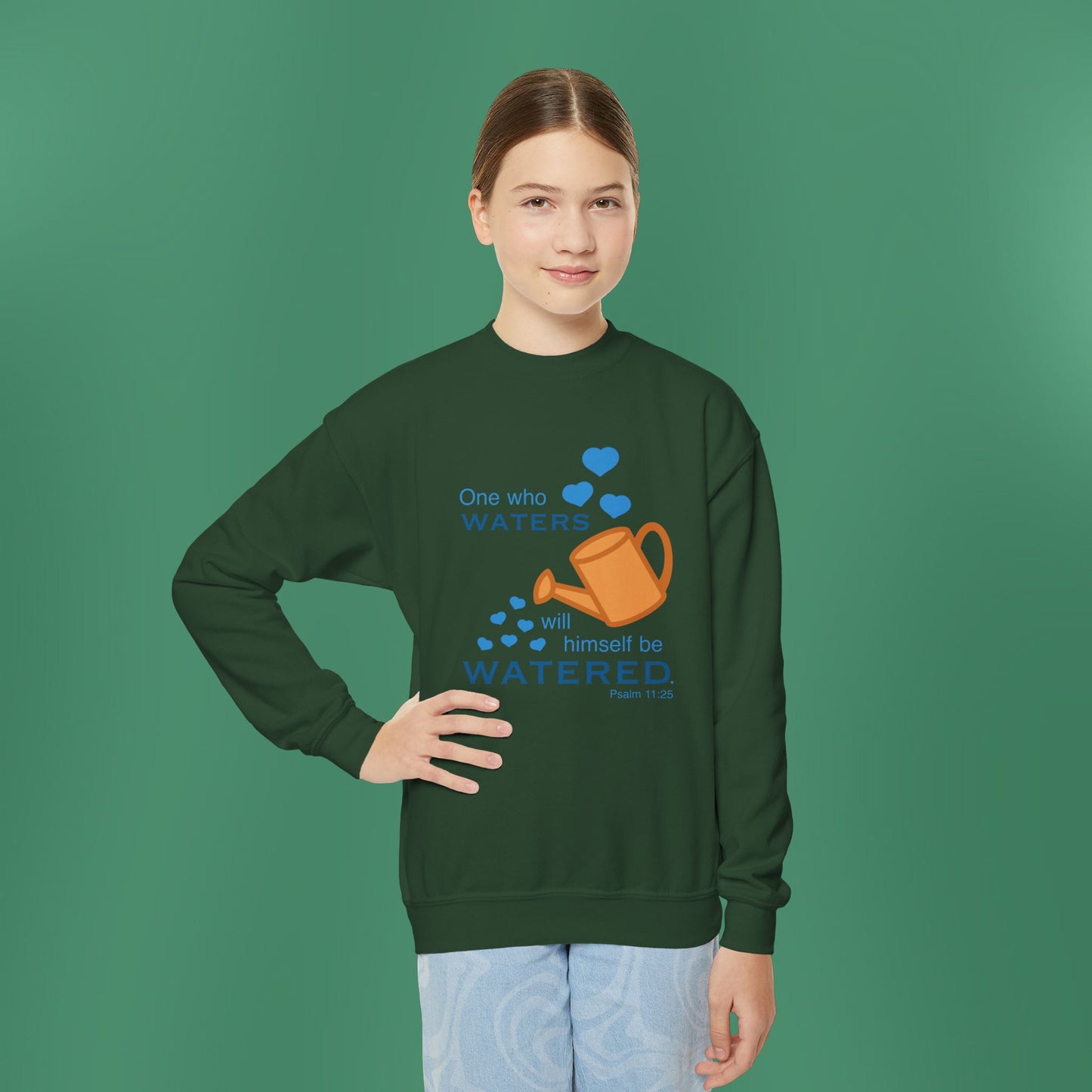 Psalm 11:25 - Blue Girl's Crewneck Sweatshirt