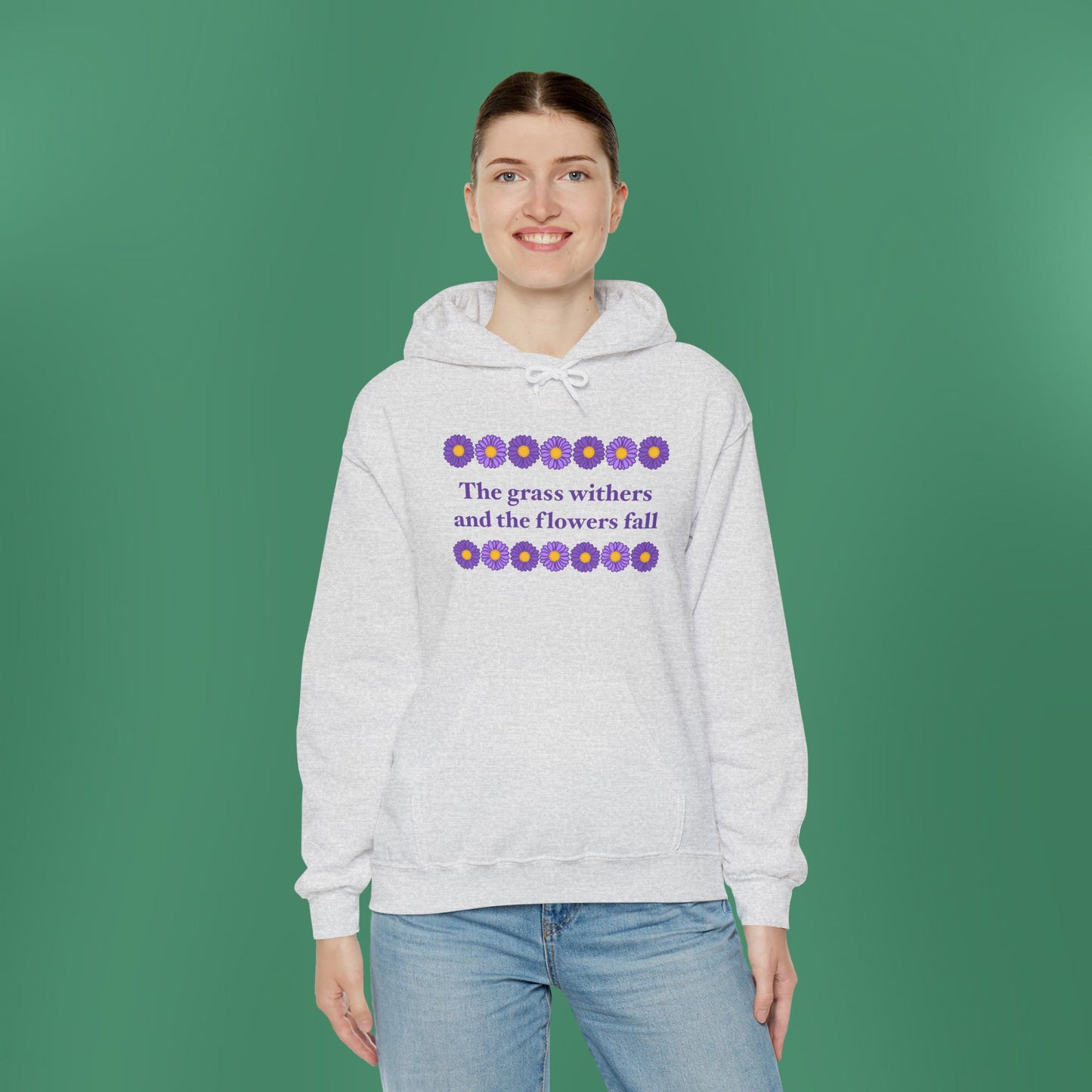 Isaiah 40:8 - Purple Daisy Hooded Sweatshirt