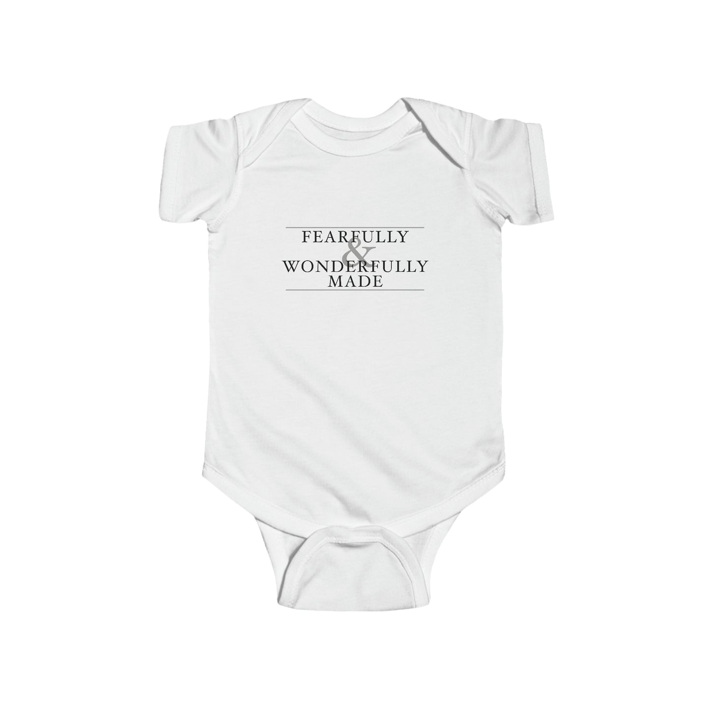 Fearfully and Wonderfully Made - Light Grayscale Baby Onesie
