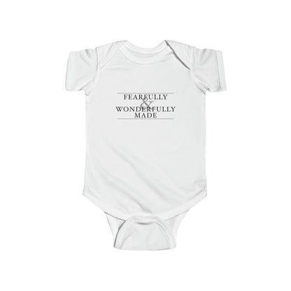 Fearfully and Wonderfully Made - Light Grayscale Baby Onesie