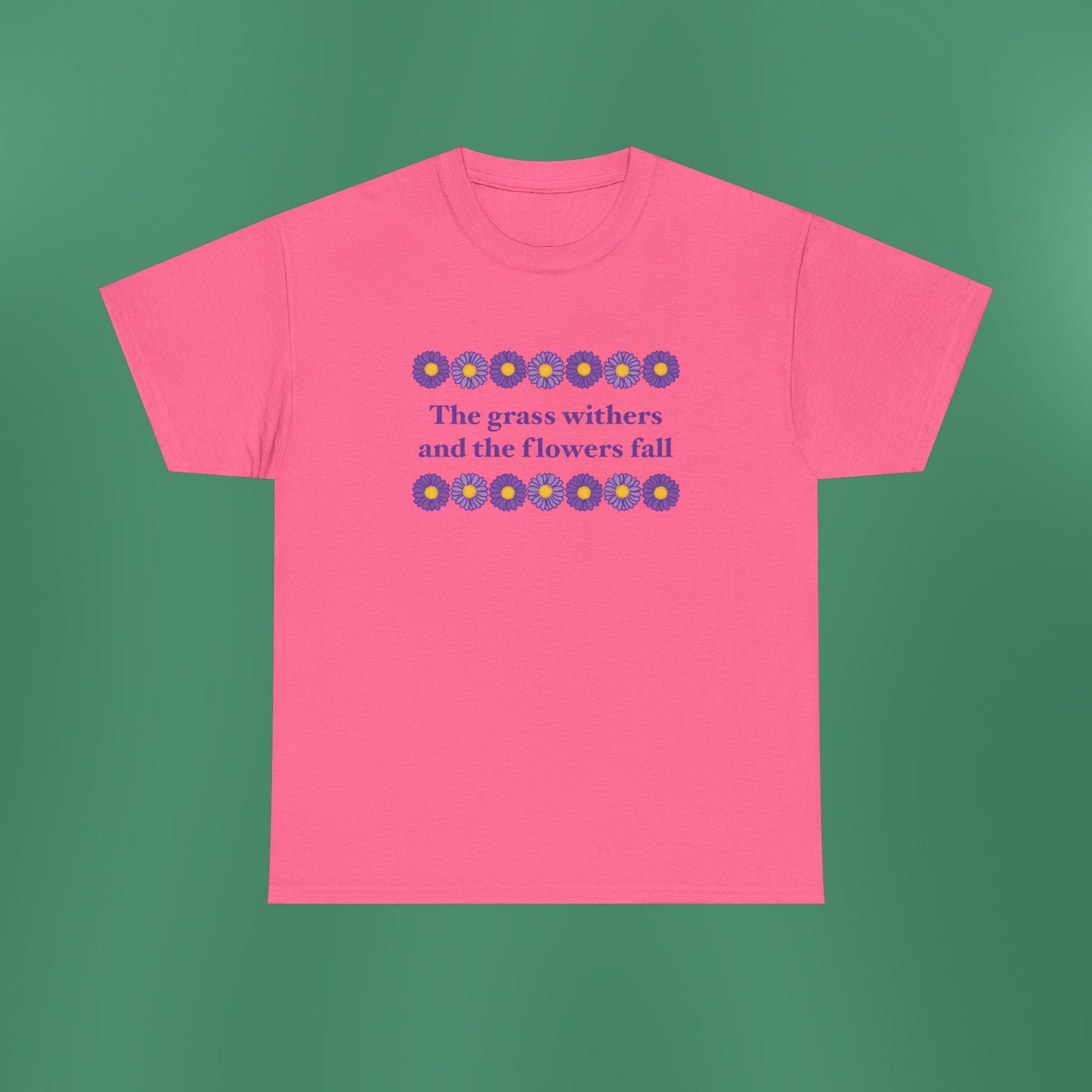 Isaiah 40:8 - Purple Daisy Cotton T-Shirt