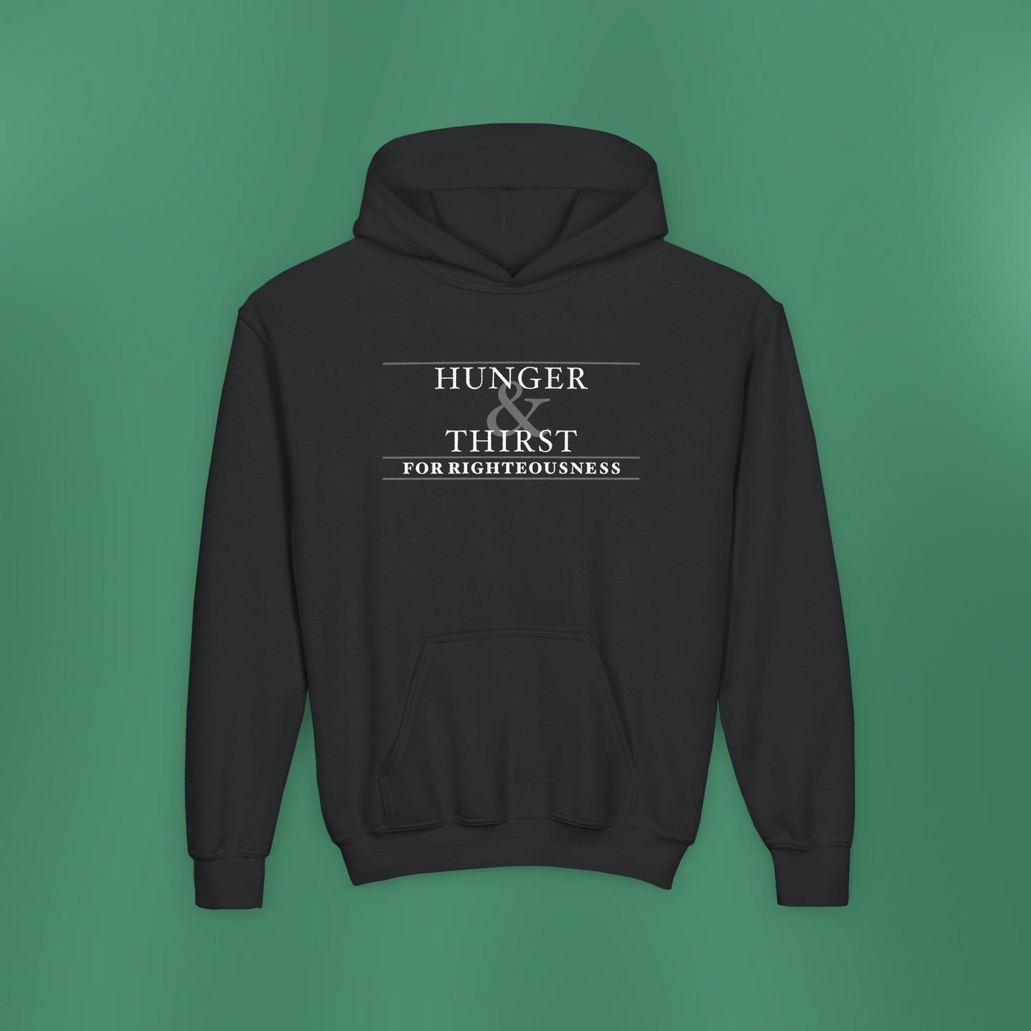 Hunger and Thirst - Dark Grayscale Children's Hooded Sweatshirt