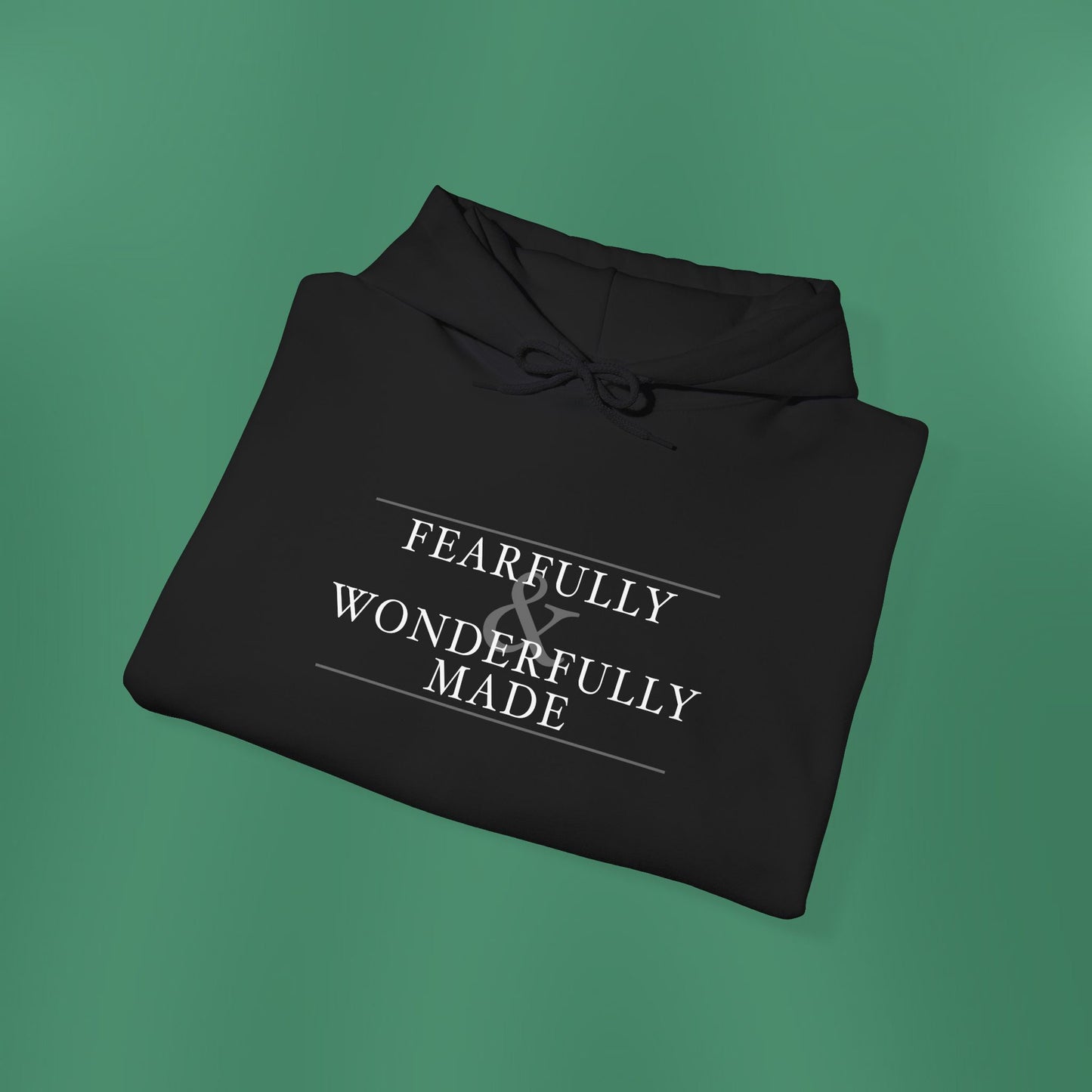 Fearfully and Wonderfully Made - Dark Grayscale Hooded Sweatshirt