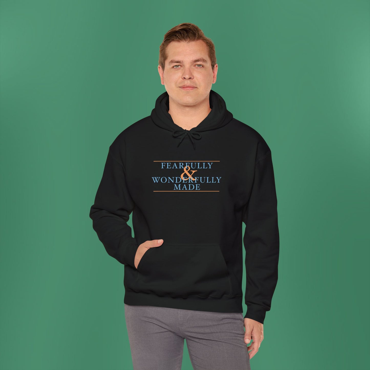 Fearfully and Wonderfully Made - Blue Hooded Sweatshirt