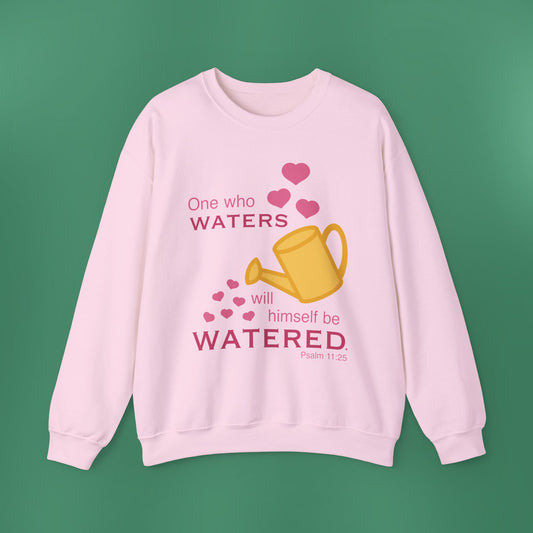 Psalm 11:25 - Pink Crewneck Sweatshirt (Front Only)