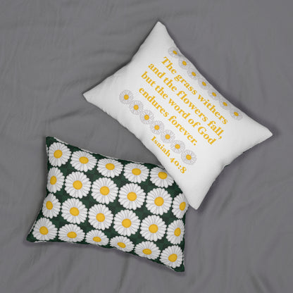 Isaiah 40:8 - Classic Daisy Throw Pillow