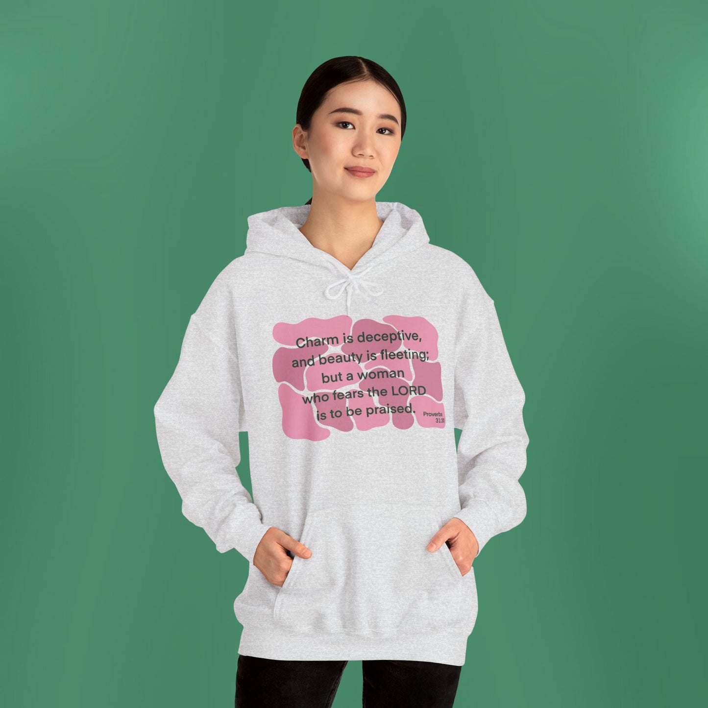 Proverbs 31:30 - Dark Pink Hooded Sweatshirt