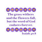 Isaiah 40:8 - Purple Daisy Kiss-Cut Sticker