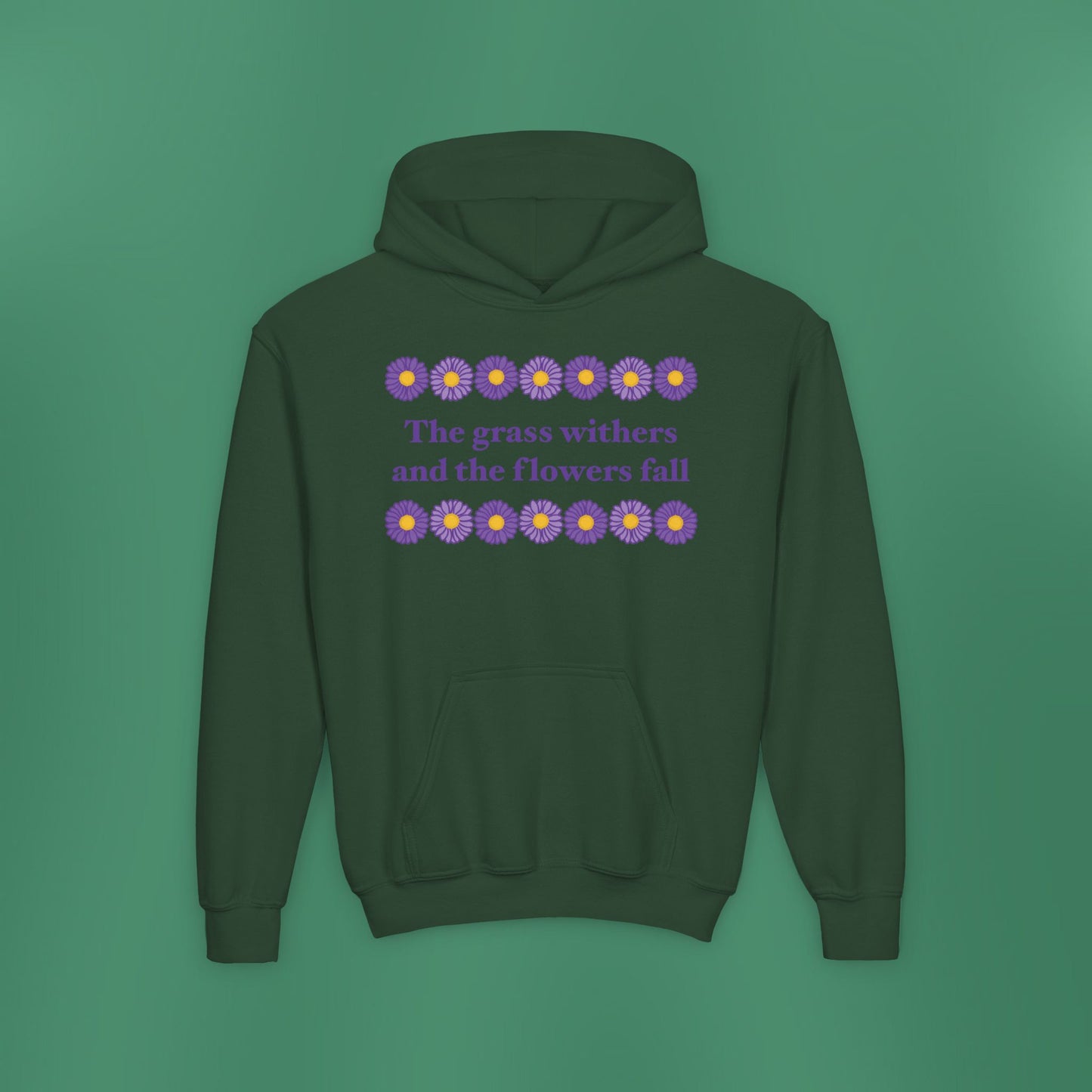 Isaiah 40:8 - Purple Daisy Girl's Hooded Sweatshirt