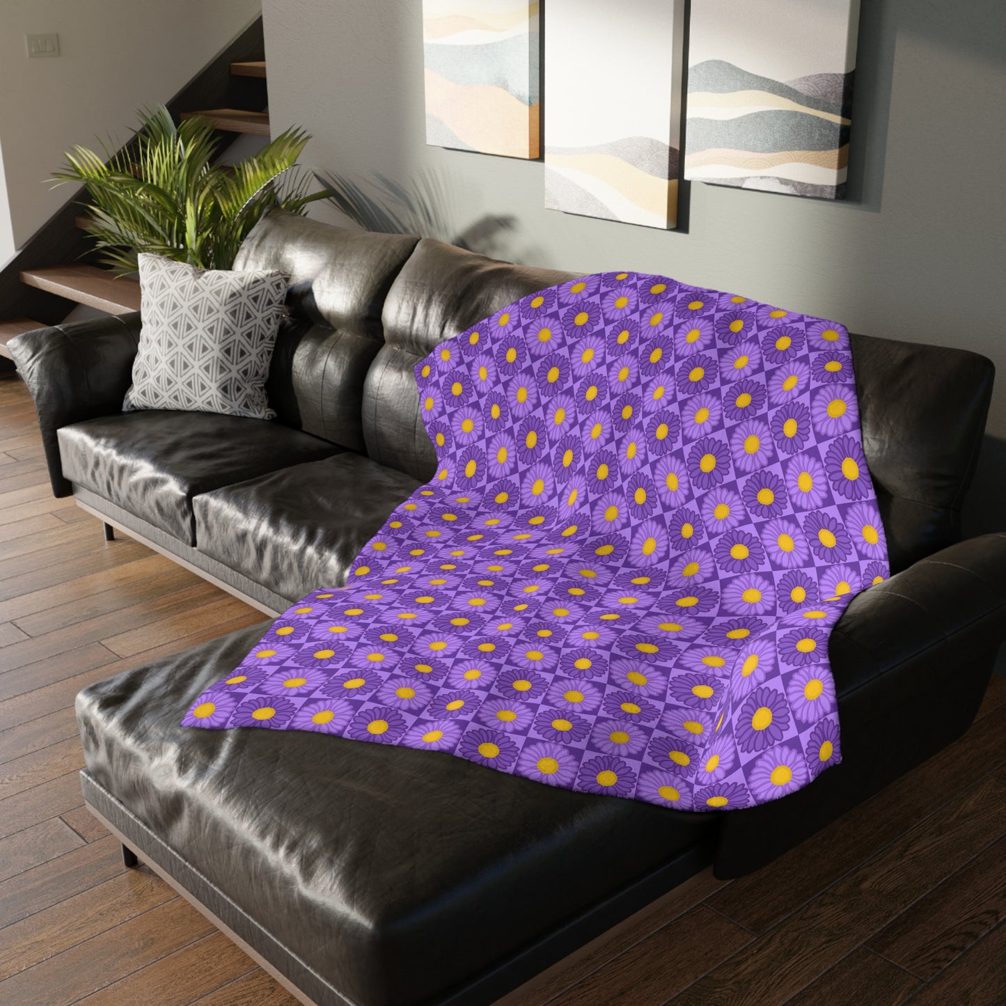 Isaiah 40:8 - Purple Daisy Velveteen Microfiber Blanket