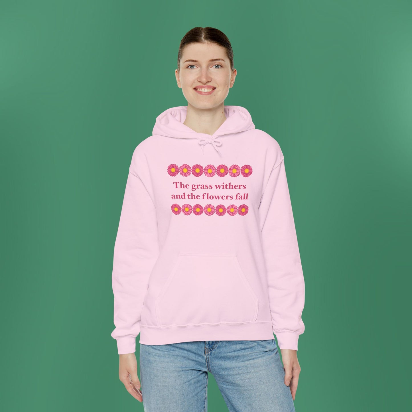 Isaiah 40:8 - Pink Daisy Hooded Sweatshirt