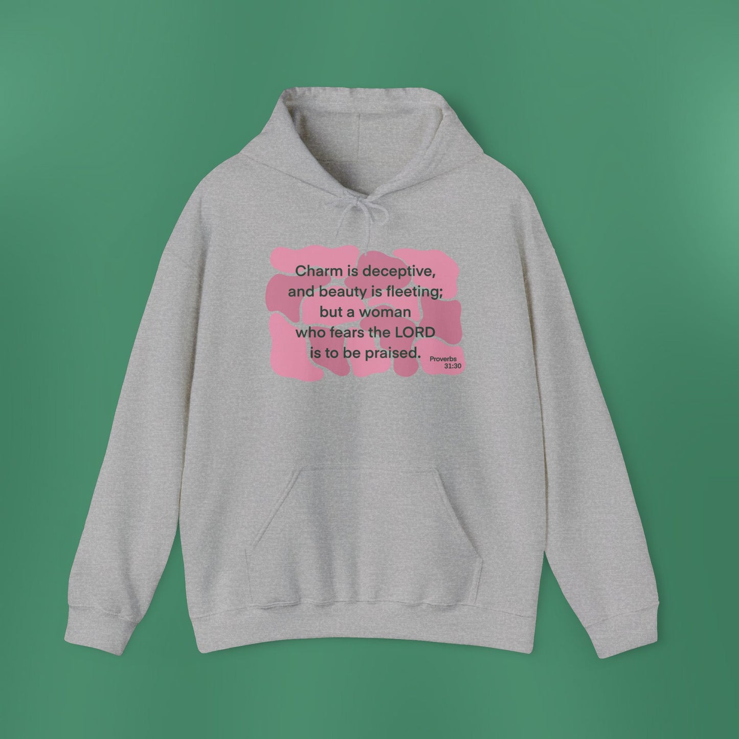 Proverbs 31:30 - Dark Pink Hooded Sweatshirt