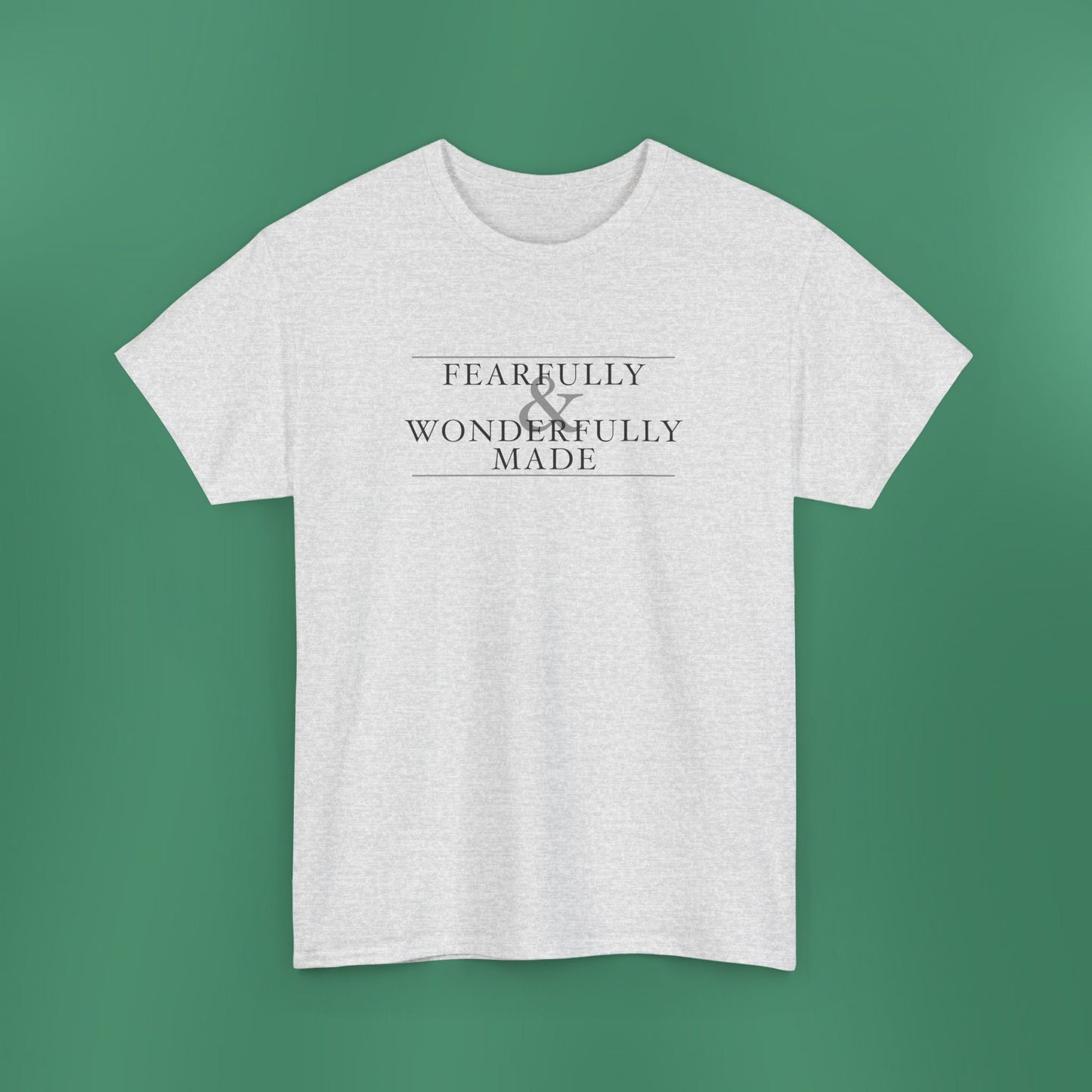 Fearfully and Wonderfully Made - Light Grayscale Cotton T-Shirt