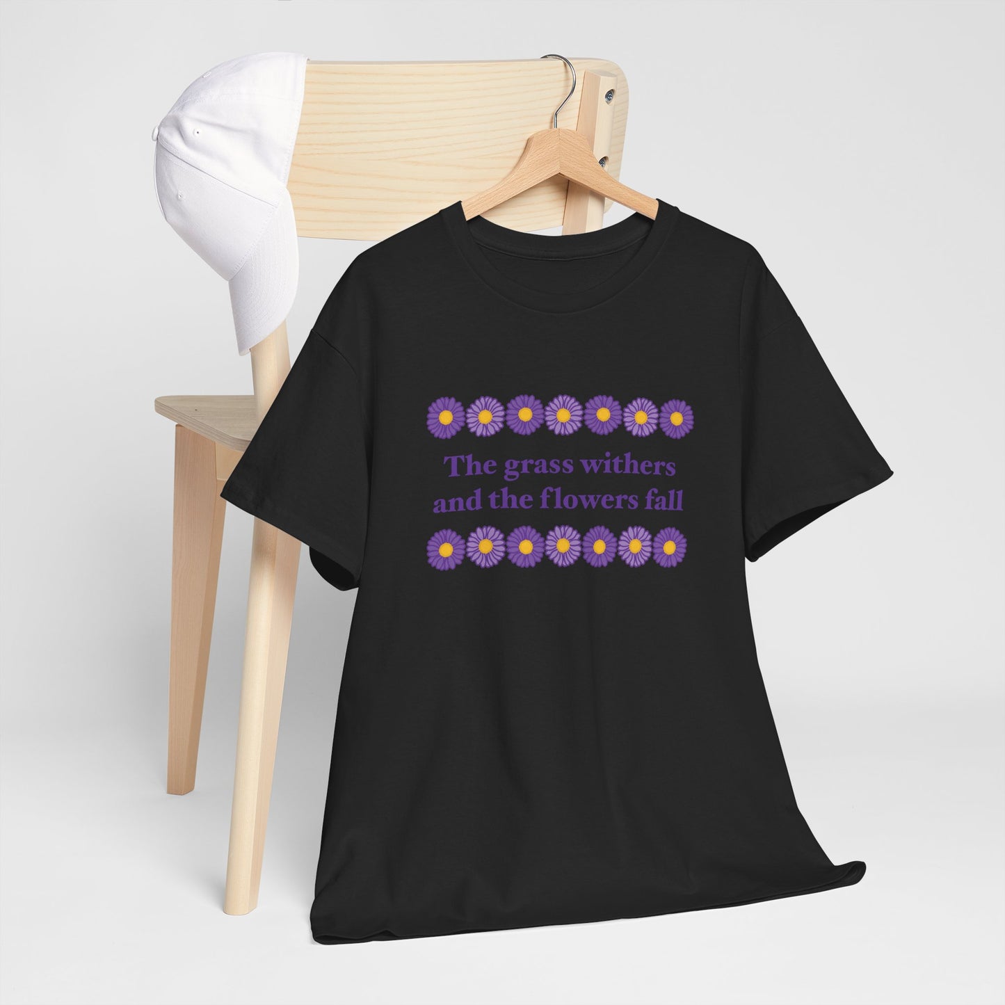 Isaiah 40:8 - Purple Daisy Cotton T-Shirt