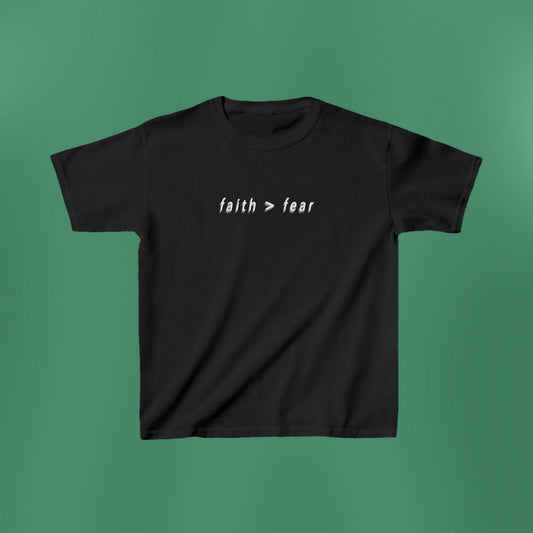 Faith > Fear Children's Black T-Shirt