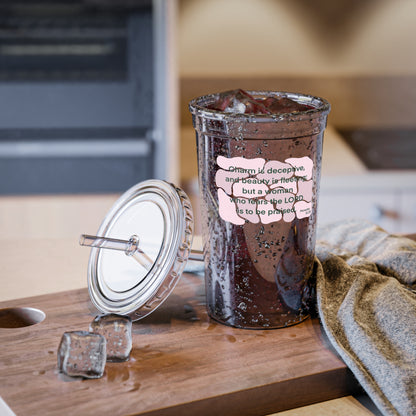 Proverbs 31:30 - Pink 16 oz. Cup