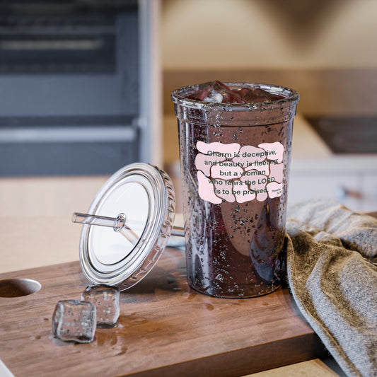 Proverbs 31:30 - Pink 16 oz. Cup