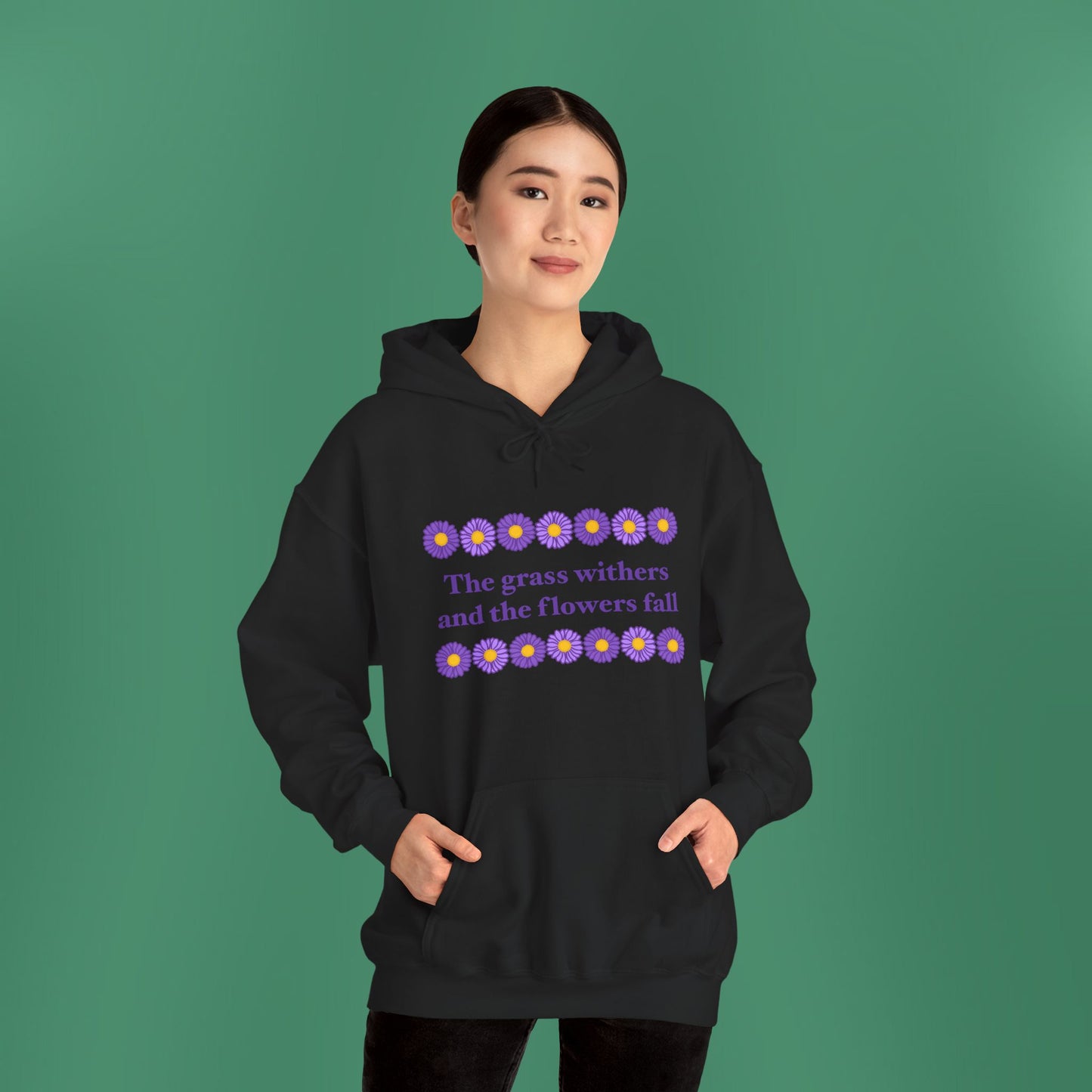 Isaiah 40:8 - Purple Daisy Hooded Sweatshirt