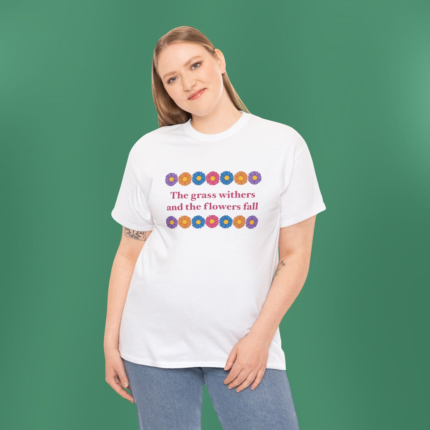 Isaiah 40:8 - Multi Daisy Cotton T-Shirt