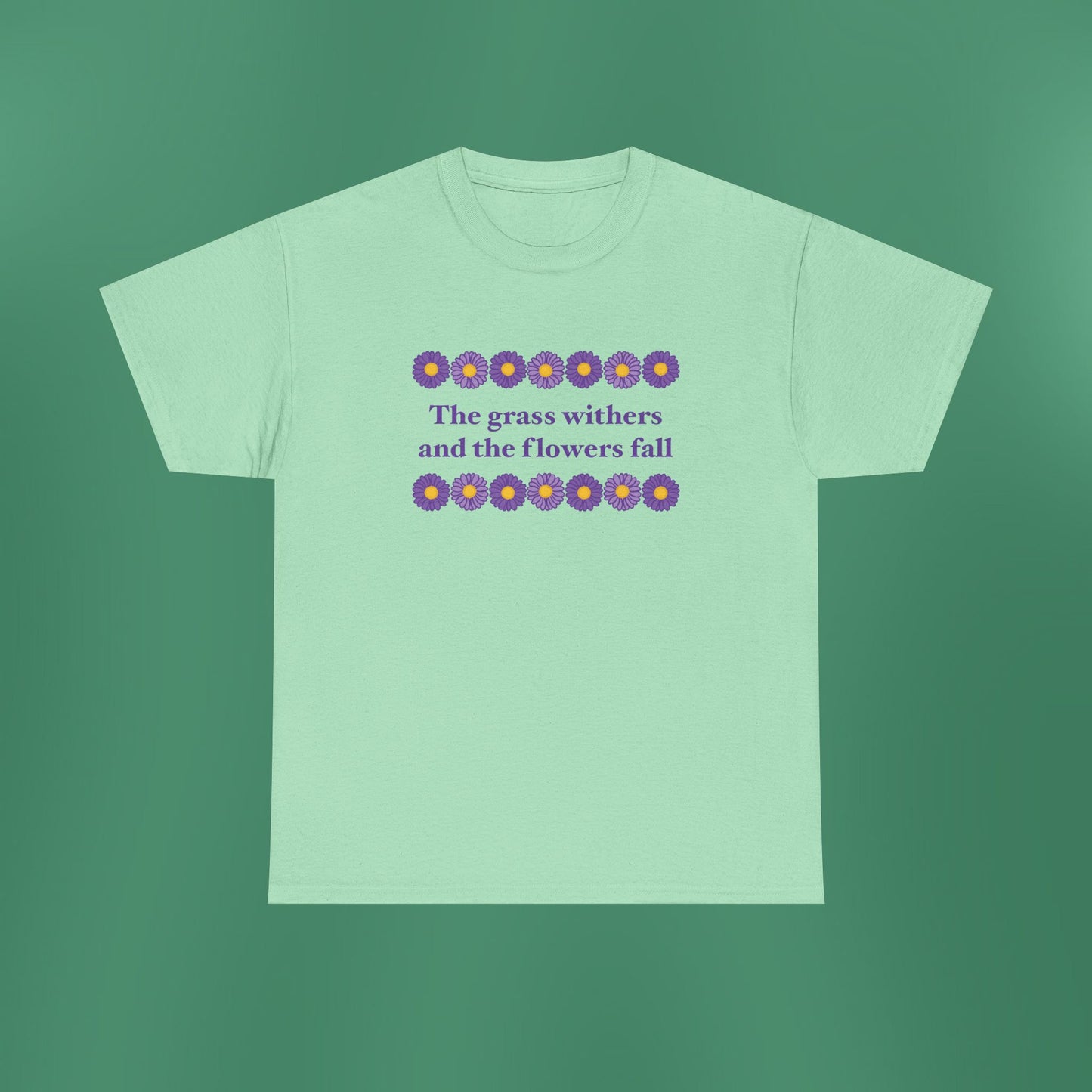 Isaiah 40:8 - Purple Daisy Cotton T-Shirt