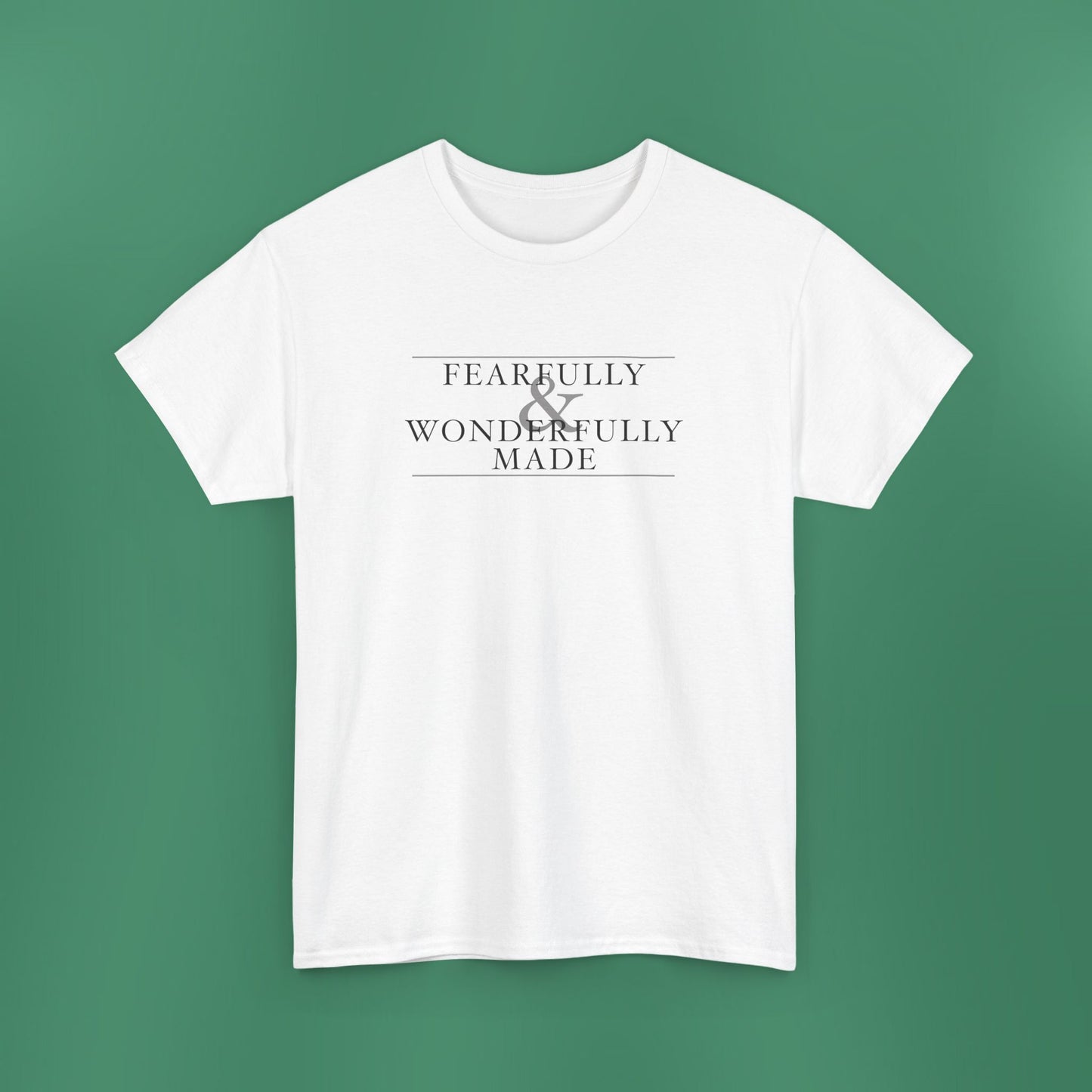 Fearfully and Wonderfully Made - Light Grayscale Cotton T-Shirt